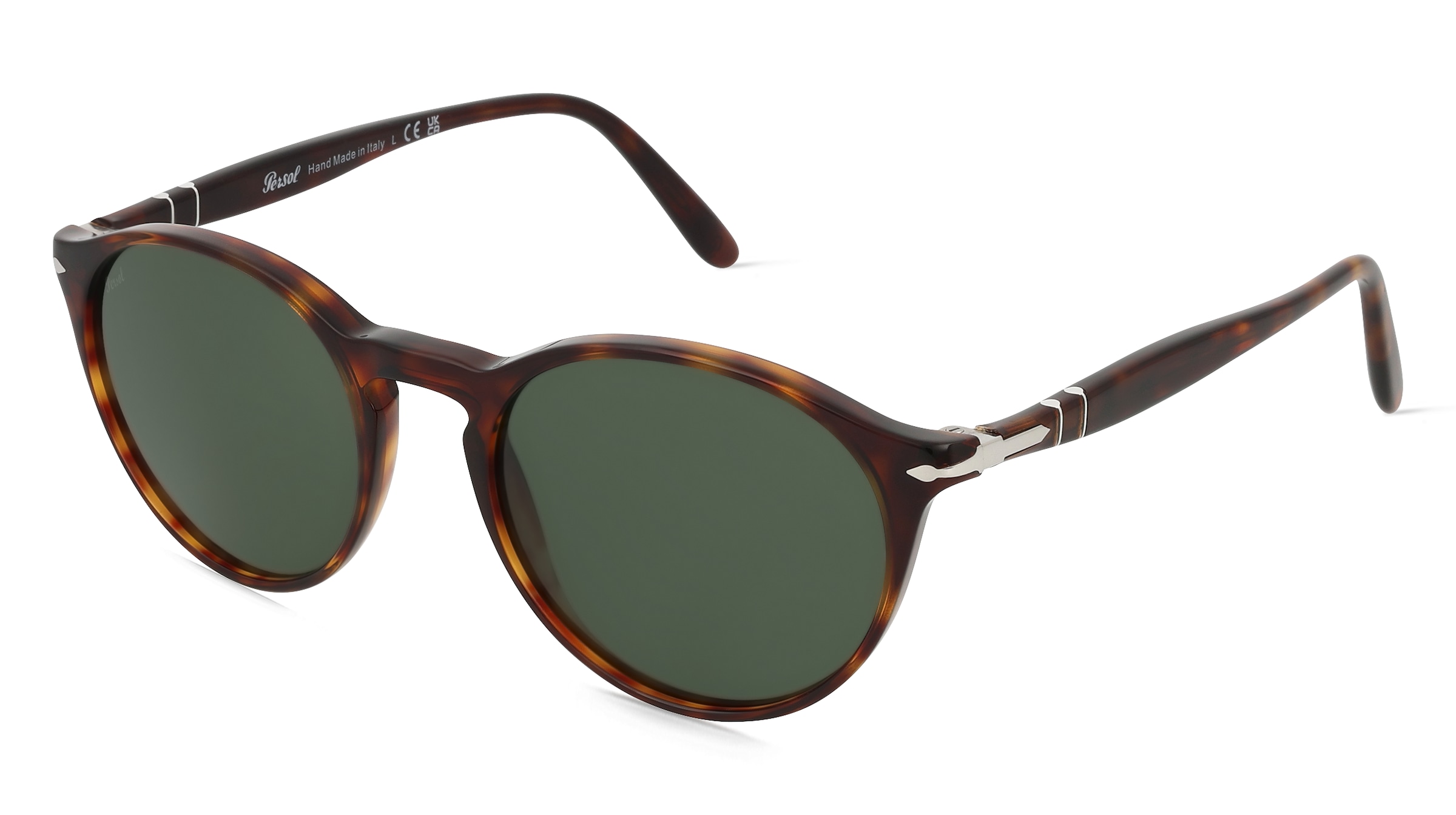 Persol 0PO3092SM Herren-Sonnenbrille Vollrand Panto Acetat-Gestell, Havanna