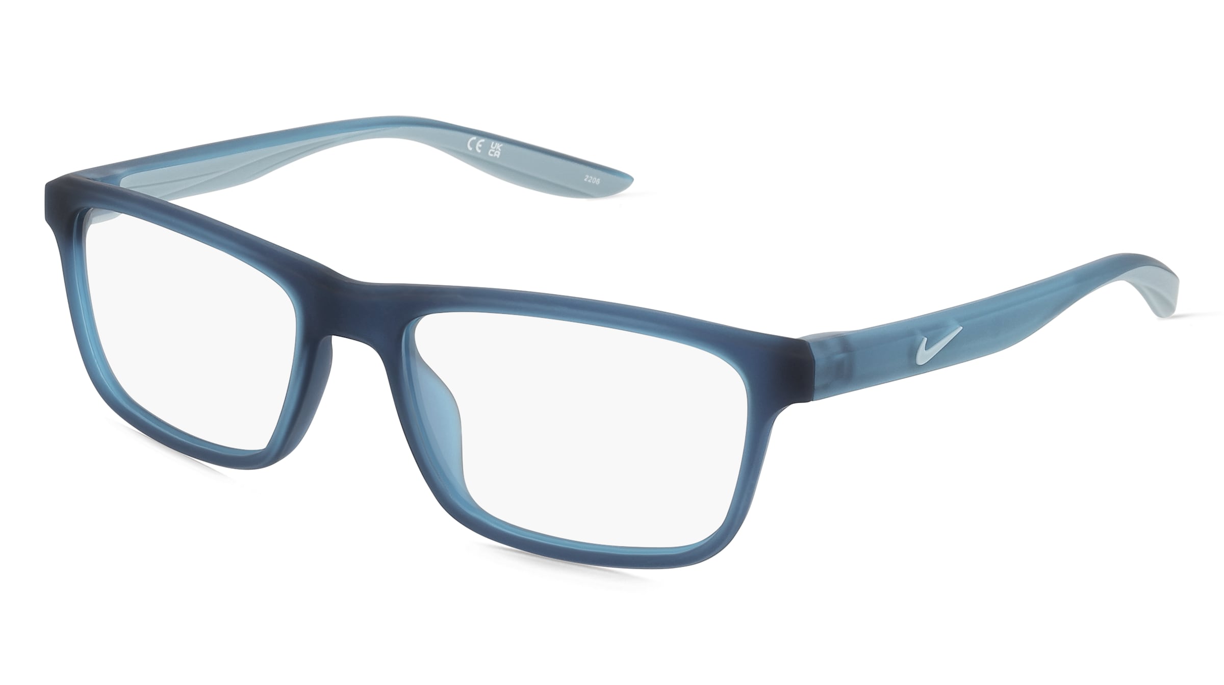 Nike 7046 Unisex-Brille inkl. Gläser Vollrand Quadratisch Acetat-Gestell 54/17/140, Blau