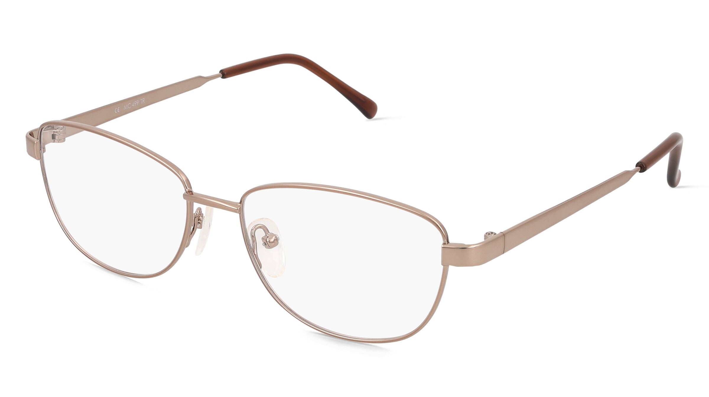 Fielmann MC 499 TR Damen-Brille inkl. Gläser Vollrand Eckig Edelstahl-Gestell 52mm/16mm/135mm, braun