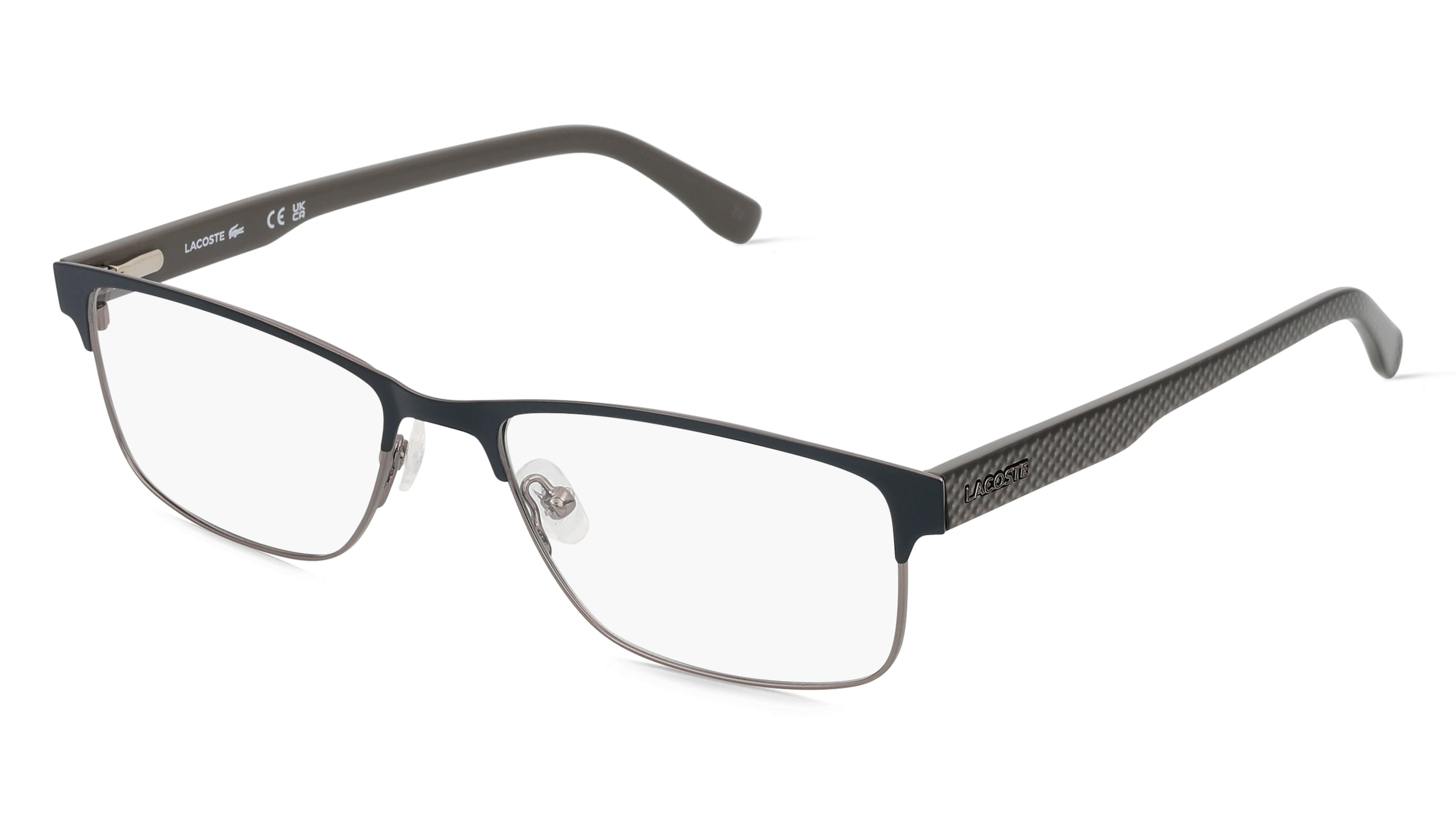 Lacoste L2217 Unisex-Brille inkl. Gläser Vollrand Quadratisch Metall-Gestell 54/17/145, Grau