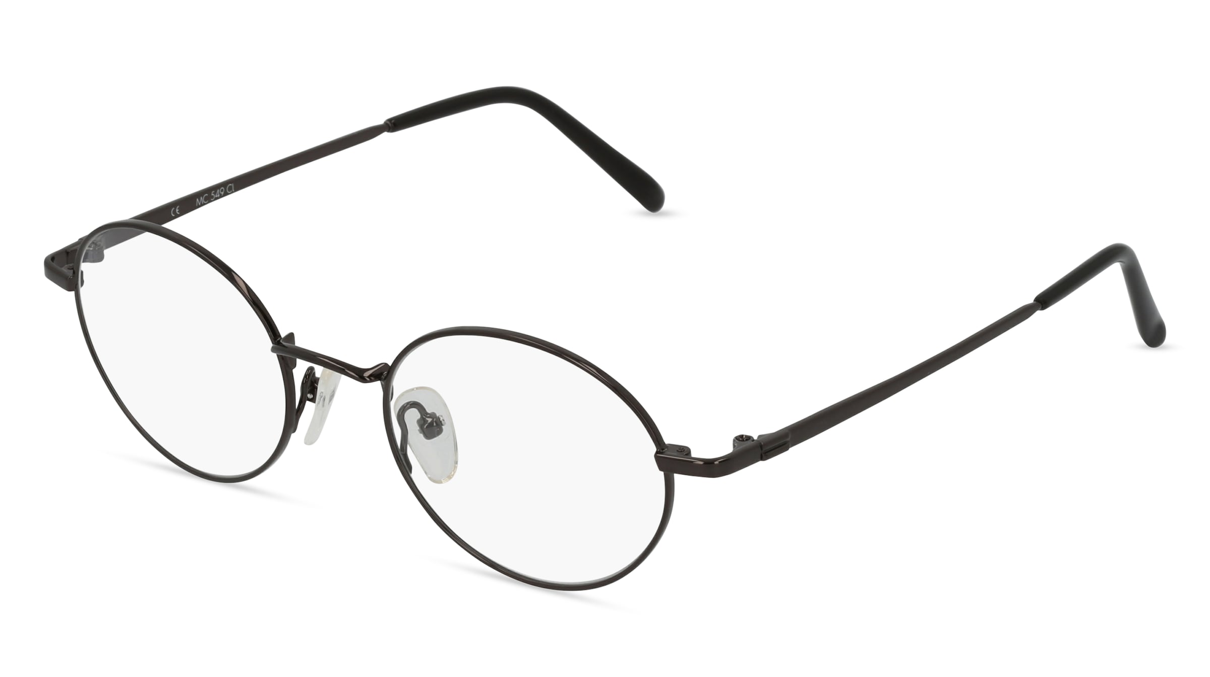 Fielmann MC 549 CL Unisex-Brille inkl. Gläser Vollrand Oval Edelstahl-Gestell 48/20/135, Grau