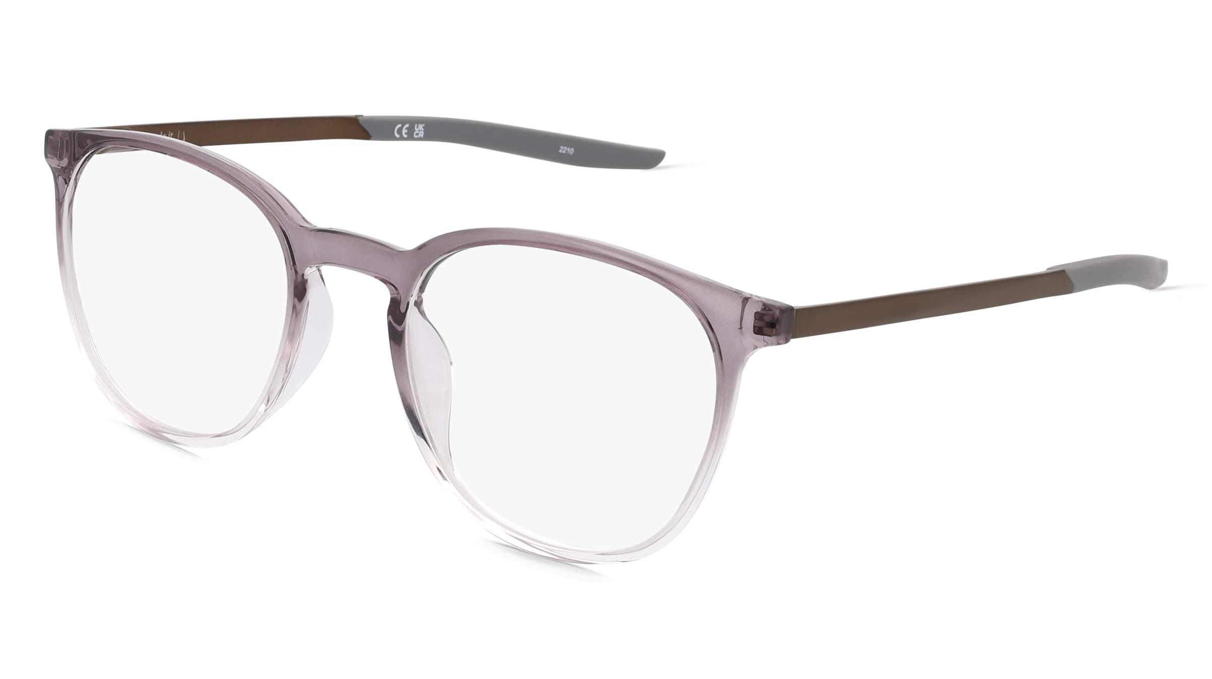 Nike 7280 Unisex-Brille inkl. Gläser Vollrand Panto Kunststoff-Gestell 50/20/145, Grau