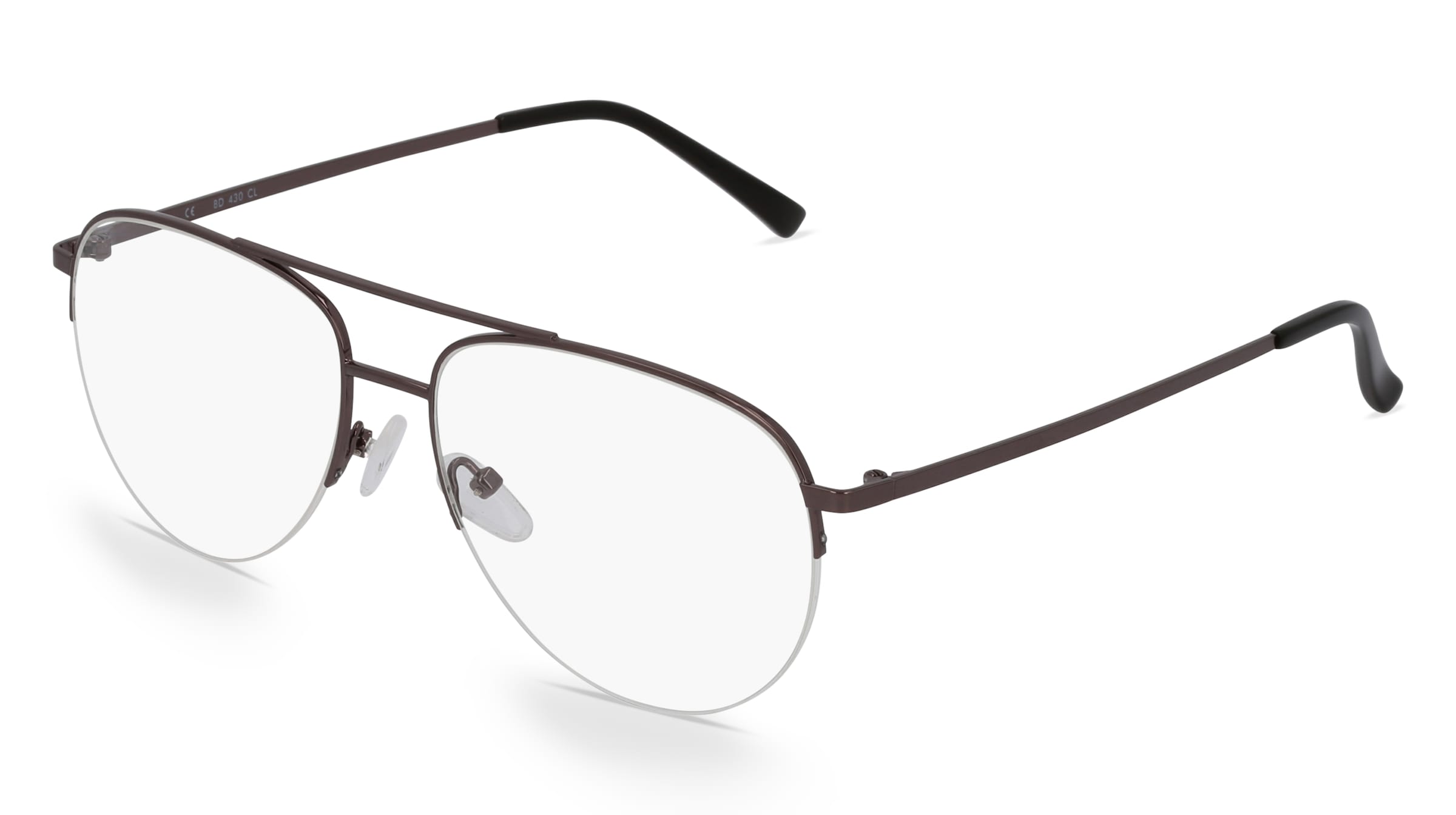 Fielmann BD 430 CL Unisex-Brille inkl. Gläser Halbrand Pilot Edelstahl-Gestell 52/16/140, Grau