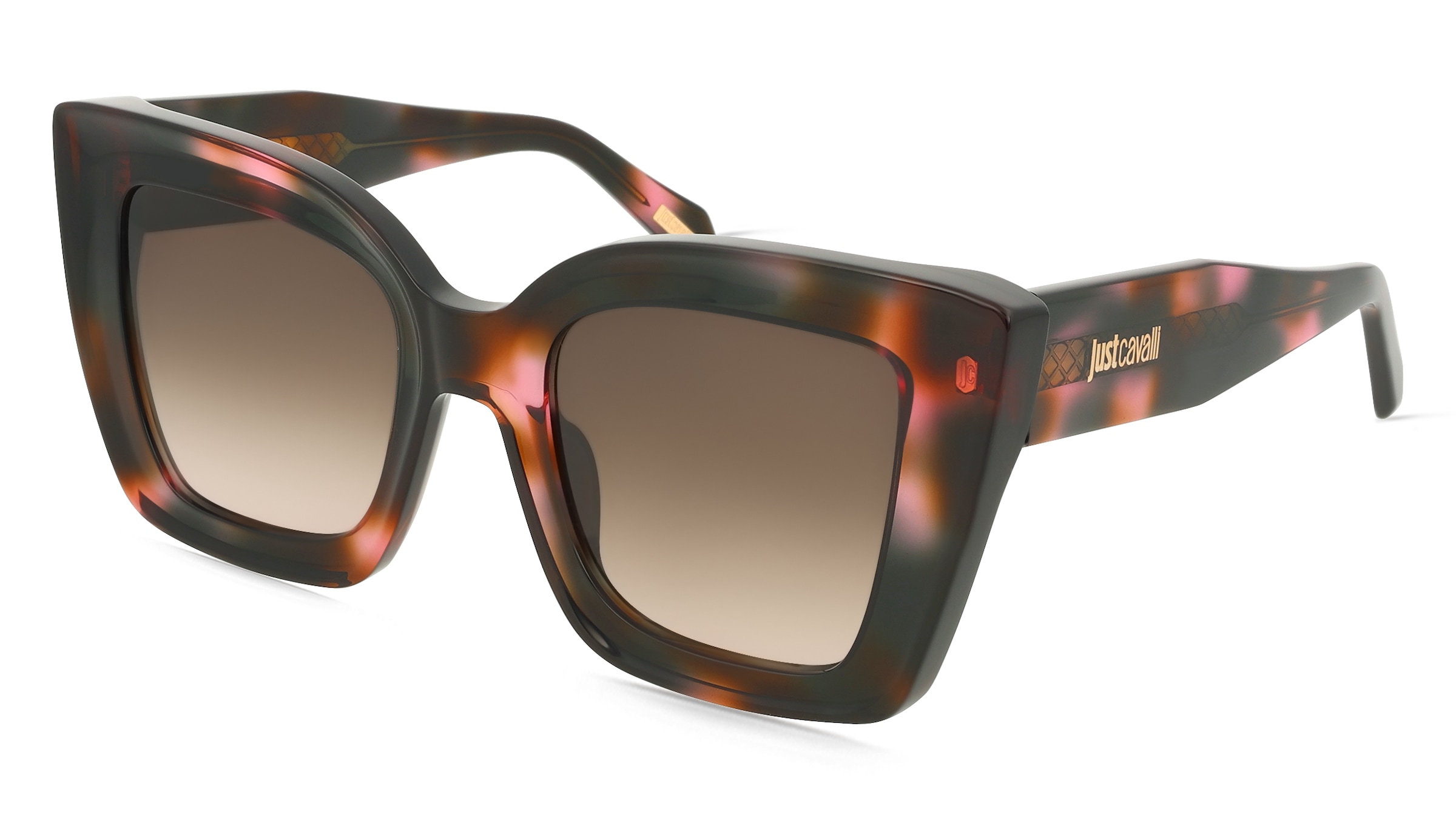 Just Cavalli SJC142 Damen-Sonnenbrille Vollrand Quadratisch Kunststoff-Gestell, Braun