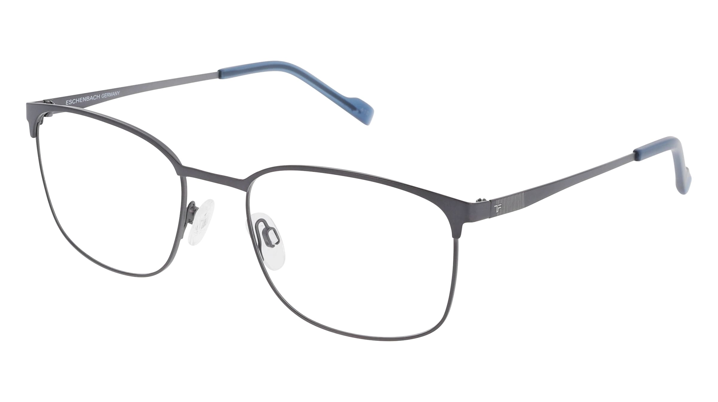 Eschenbach 820981 Herren-Brille inkl. Gläser Vollrand Quadratisch Titan-Gestell 55/20/145, Grau