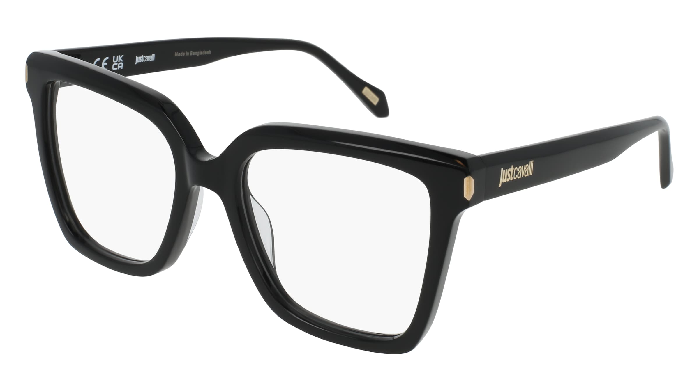 Just Cavalli VJC139 Damen-Brille inkl. Gläser Vollrand Quadratisch Kunststoff-Gestell 52/18/140, Schwarz