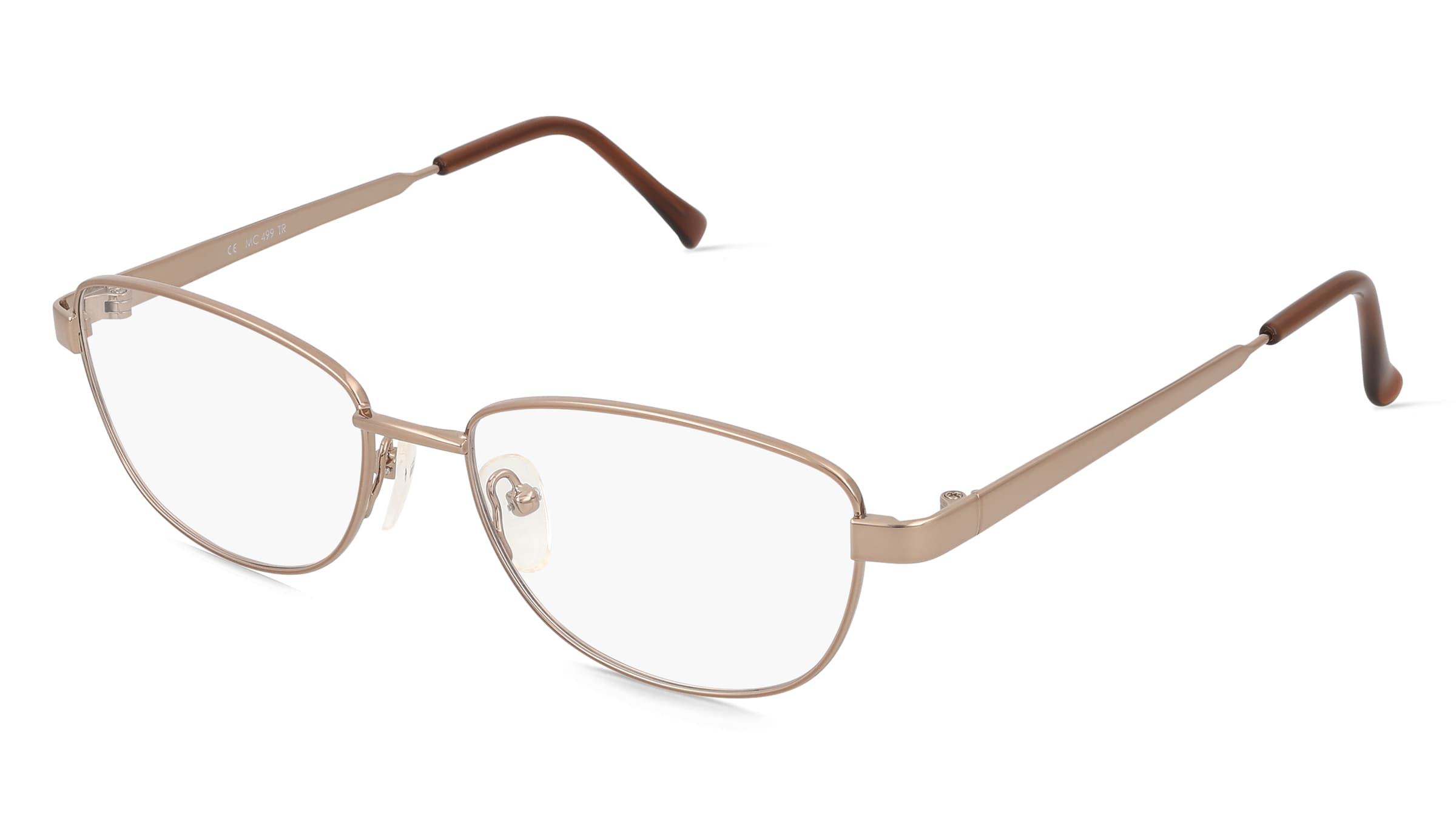 Fielmann MC 499 TR Damen-Brille inkl. Gläser Vollrand Quadratisch Edelstahl-Gestell 52/16/135, Braun