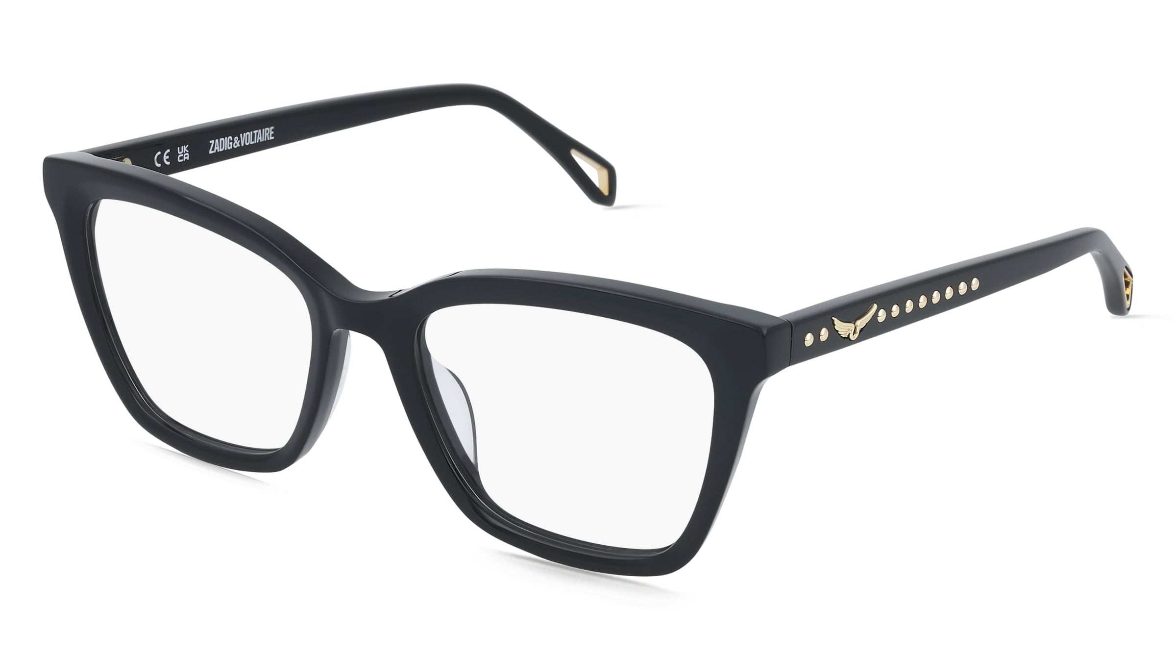 Zadig &amp; Voltaire VZV442 Damen-Brille inkl. Gläser Vollrand Cat Eye Kunststoff-Gestell 51/18/140, Schwarz