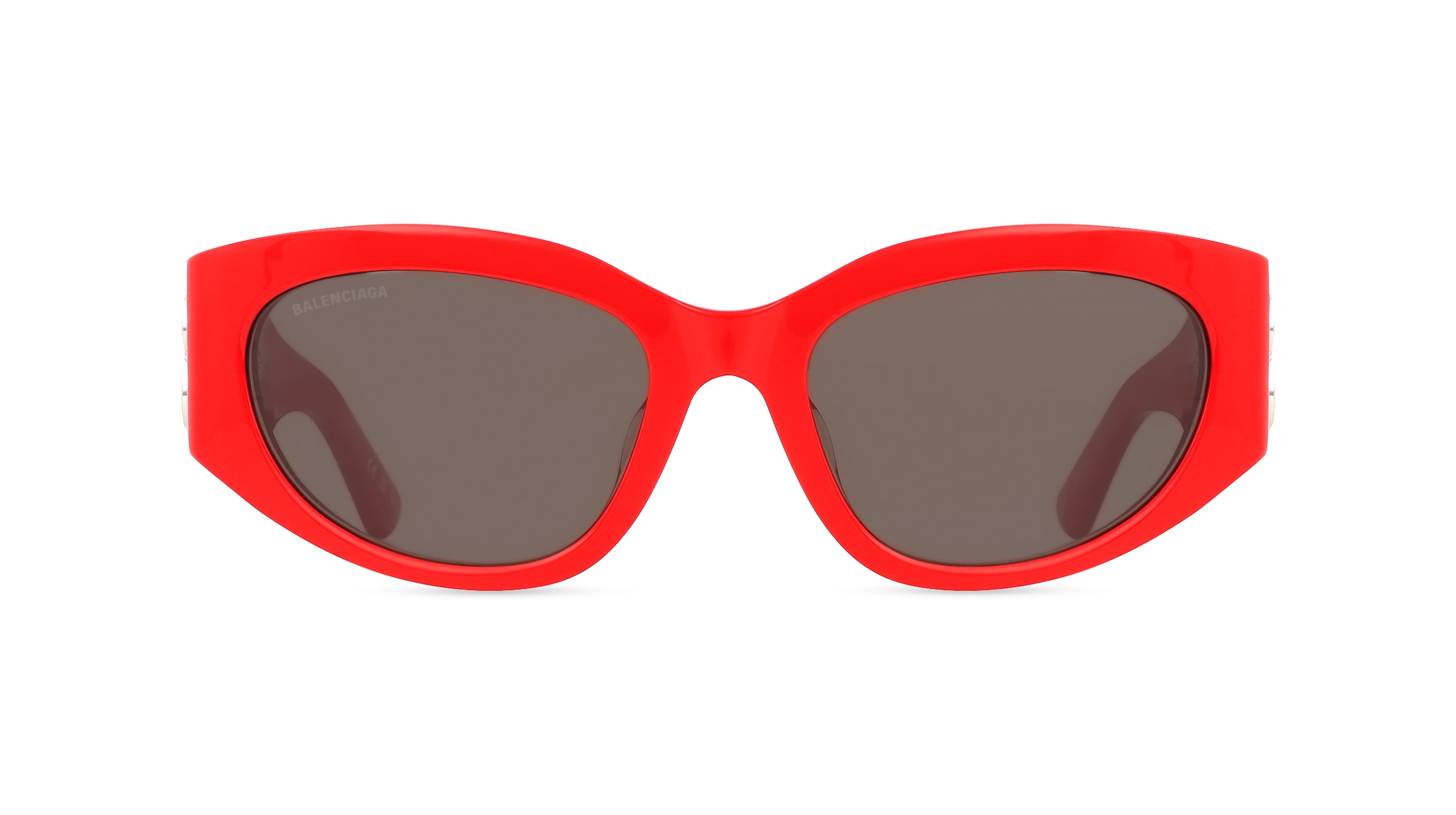 Balenciaga BB0324SK Damen-Sonnenbrille Vollrand Oval Acetat-Gestell, Rot