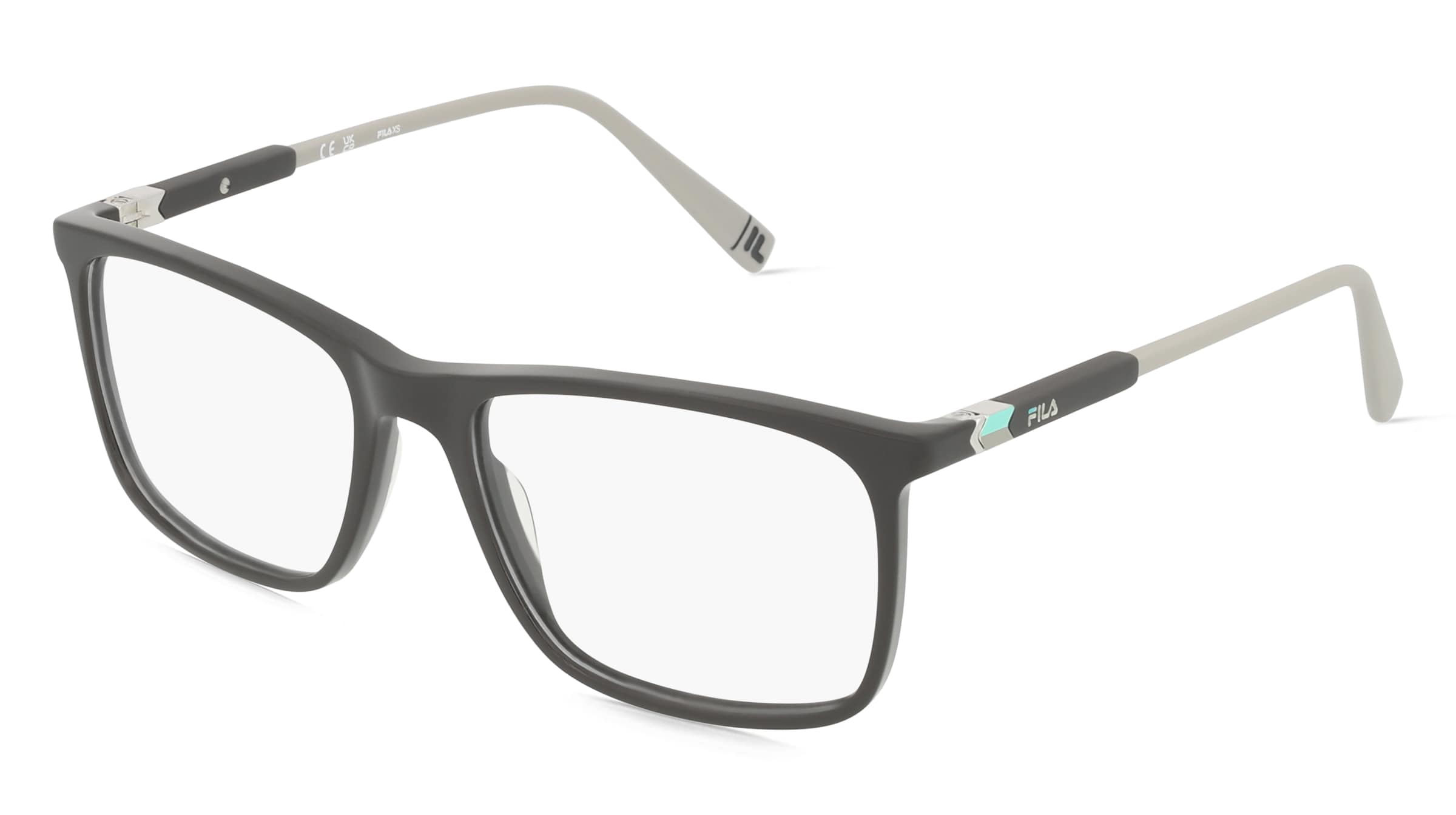 Fila FIAVFI486L Unisex-Brille inkl. Gläser Vollrand Quadratisch Kunststoff-Gestell 51/16/145, Grau