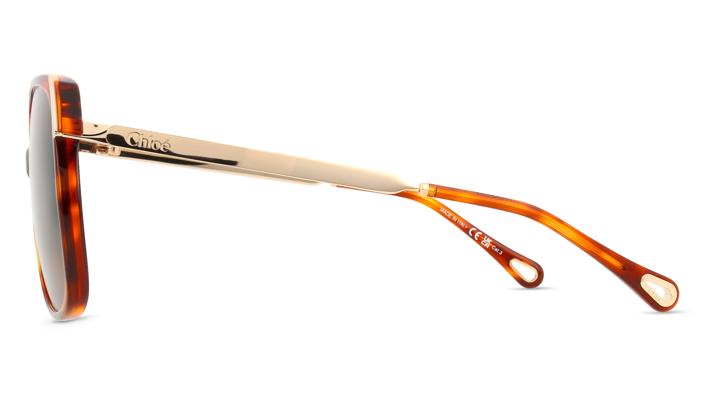 Thumbnail - Chloé CH0286S Damen-Sonnenbrille Vollrand Eckig Acetat-Gestell, gold