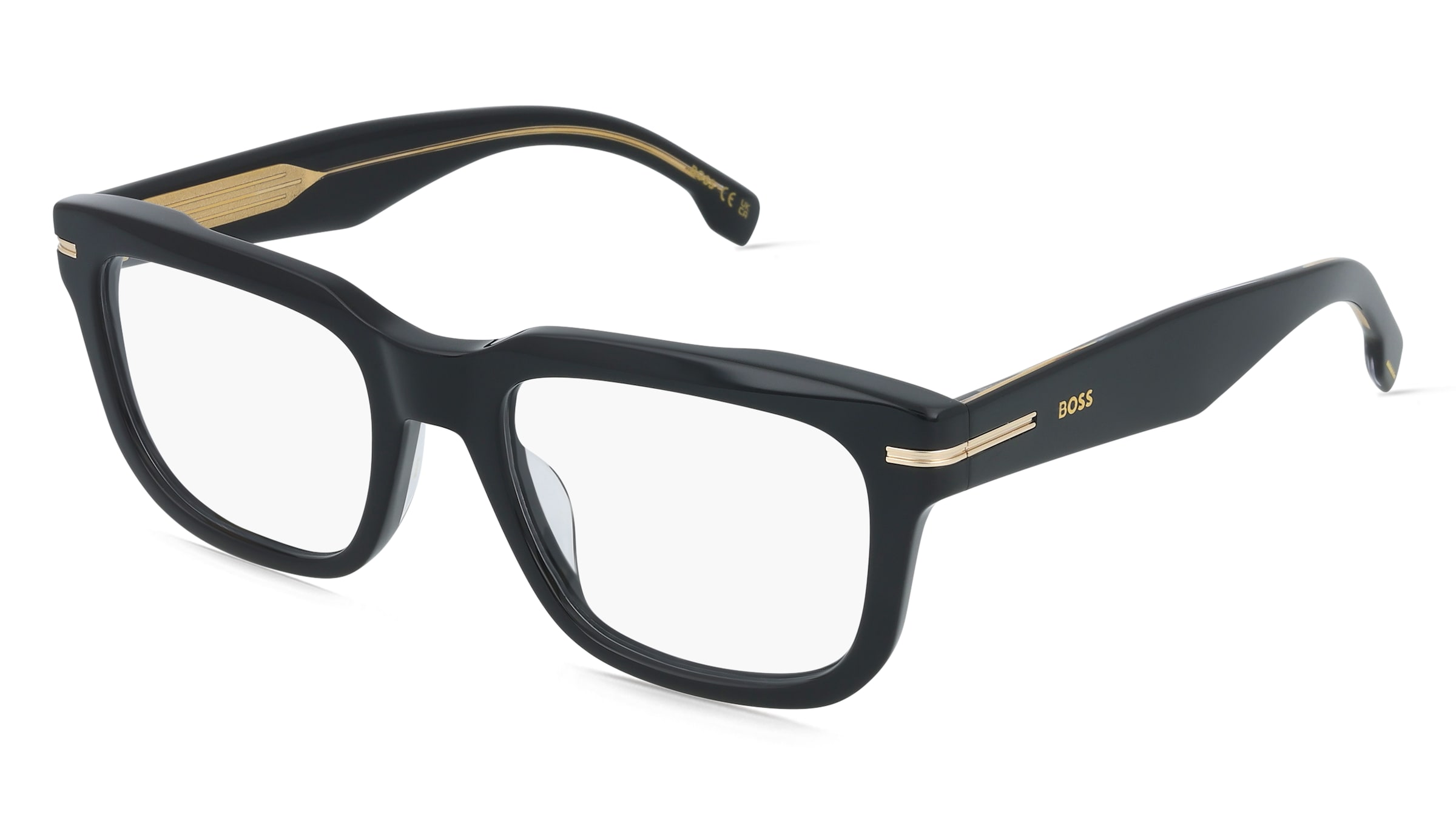 Boss 1746/G Herren-Brille inkl. Gläser Vollrand Eckig Acetat-Gestell 53/20/150, Schwarz