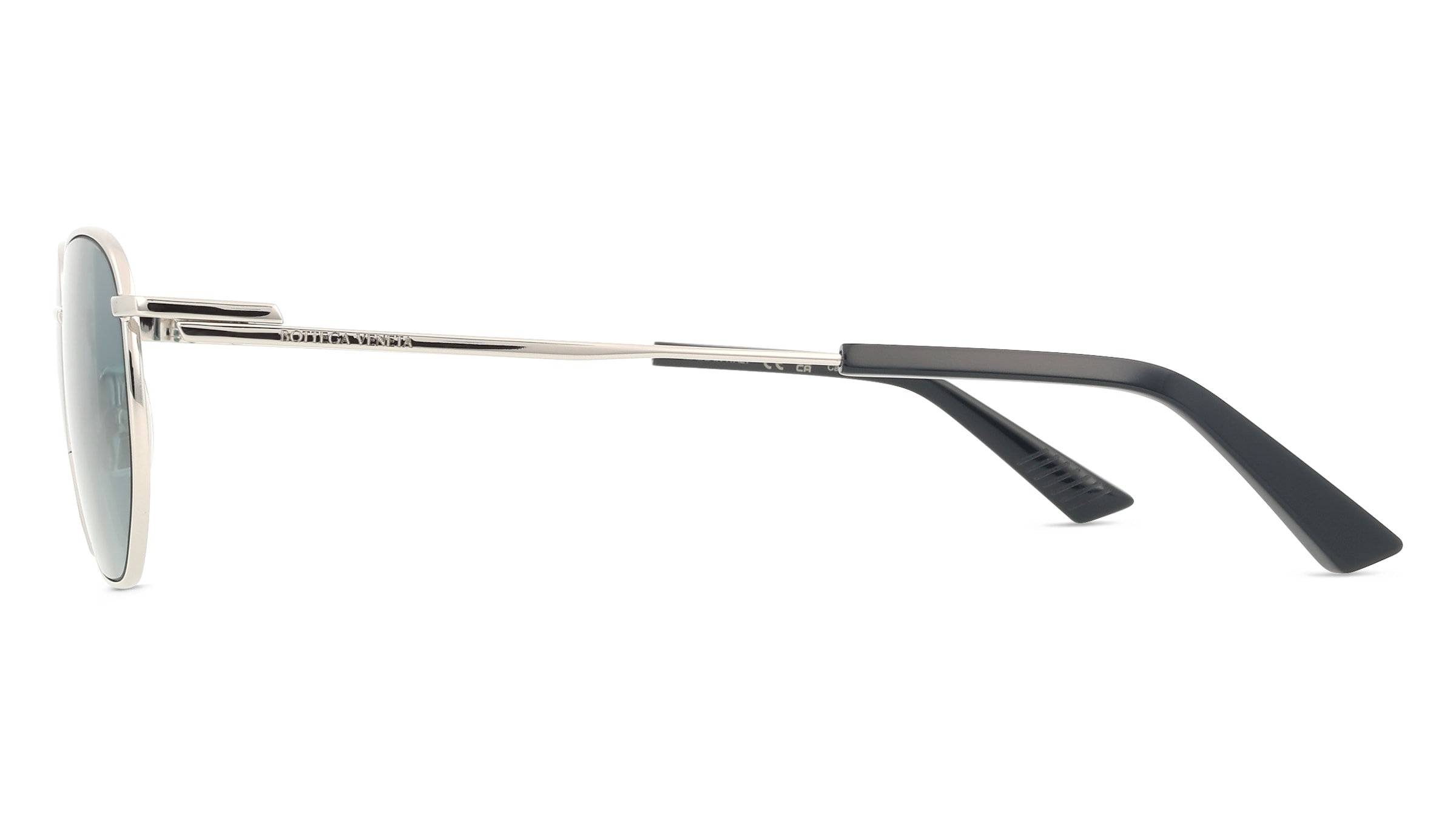 Thumbnail - Bottega Veneta BV1301S Unisex-Sonnenbrille Vollrand Rund Metall-Gestell, silber