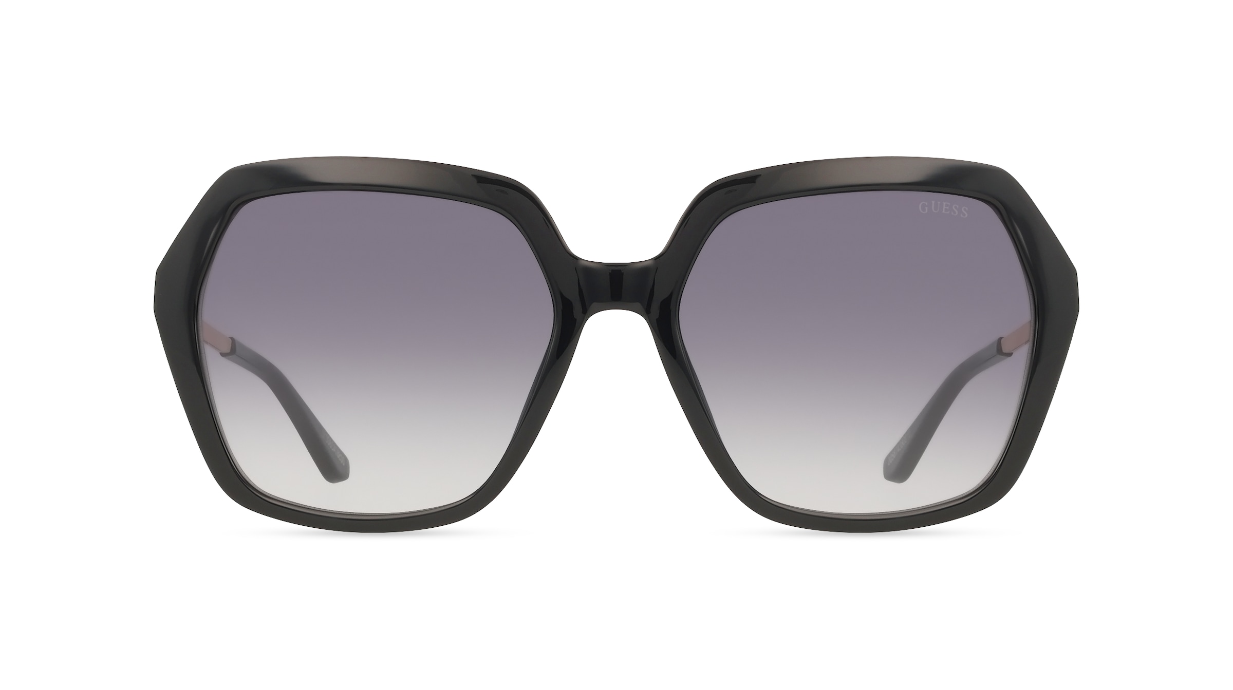 Guess GU00267 Damen-Sonnenbrille Vollrand Quadratisch Kunststoff-Gestell, schwarz