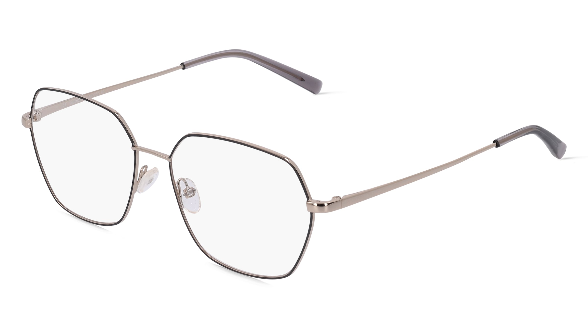 Fielmann MI 055 FA Damen-Brille inkl. Gläser Vollrand Quadratisch Edelstahl-Gestell 54/16/140, Grau