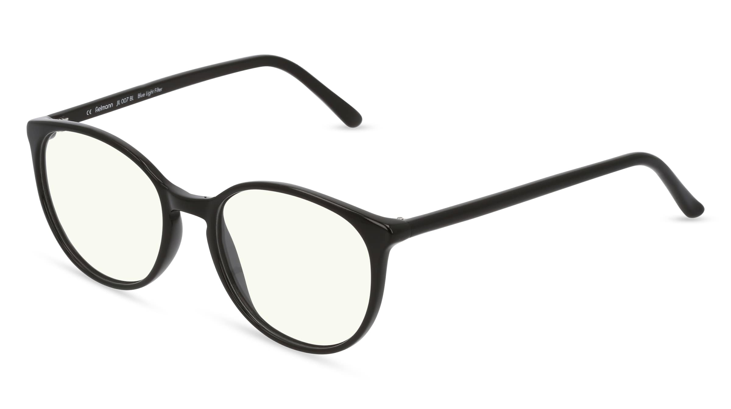 Fielmann JIL 007 BL Damen-Blaulichtfilterbrille ohne Sehstärke Vollrand Panto Acetat-Gestell, Transparent