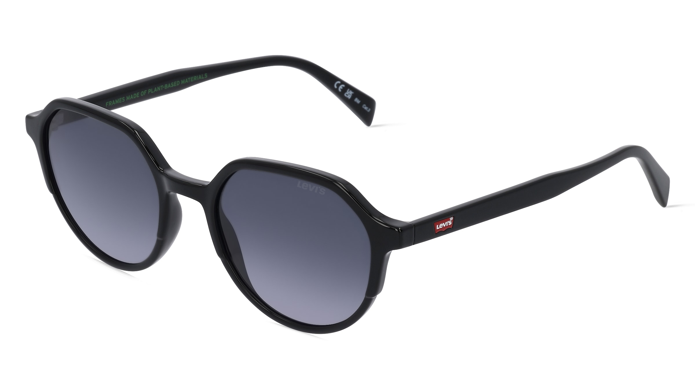 Levi's LV 5023/S Unisex-Sonnenbrille Vollrand Panto Acetat Spritzguss-Gestell, Schwarz