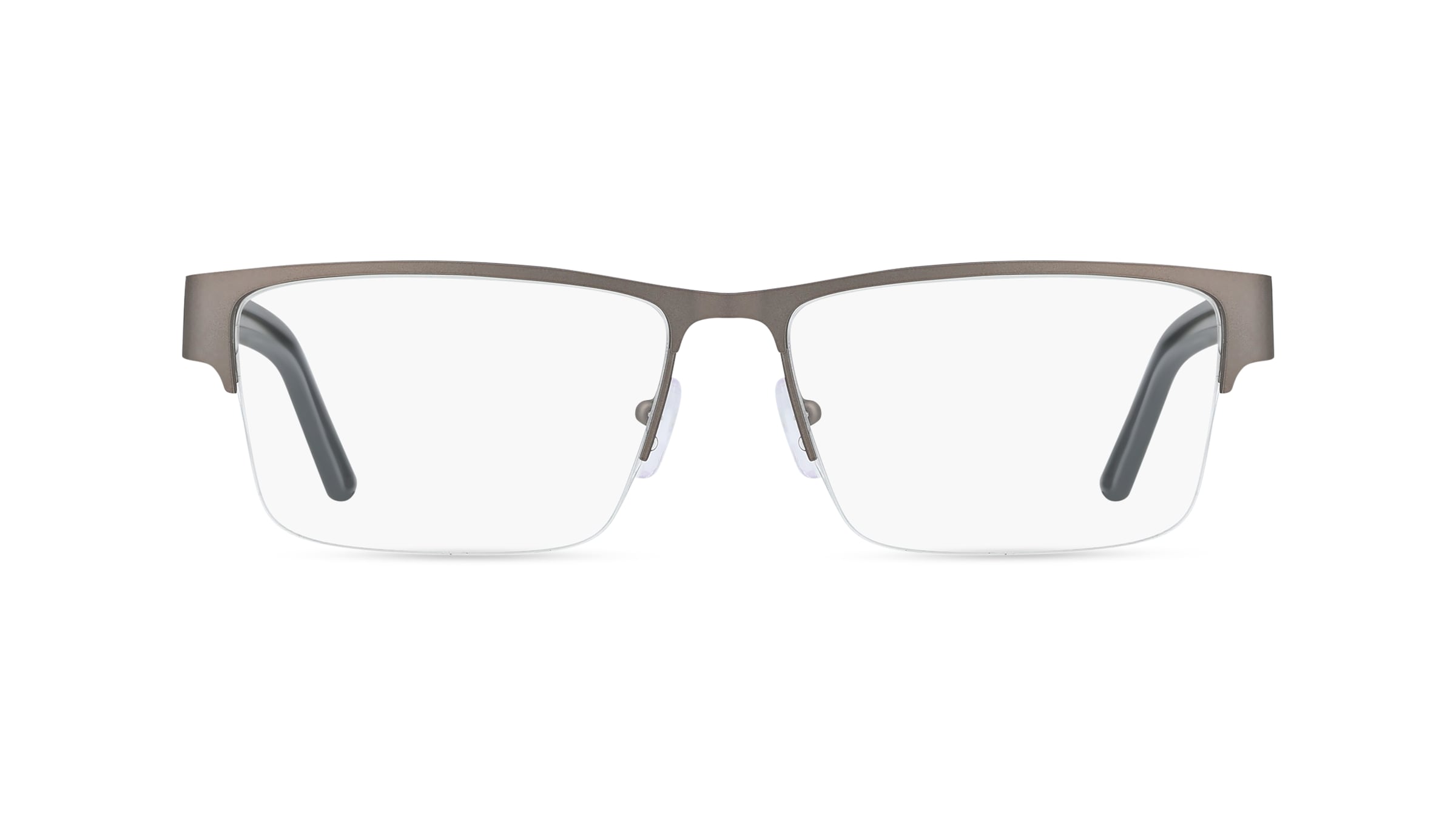 Emporio Armani EA1182 Herren-Brille inkl. Gläser Halbrand Eckig Metall-Gestell 57/16/145, Grau