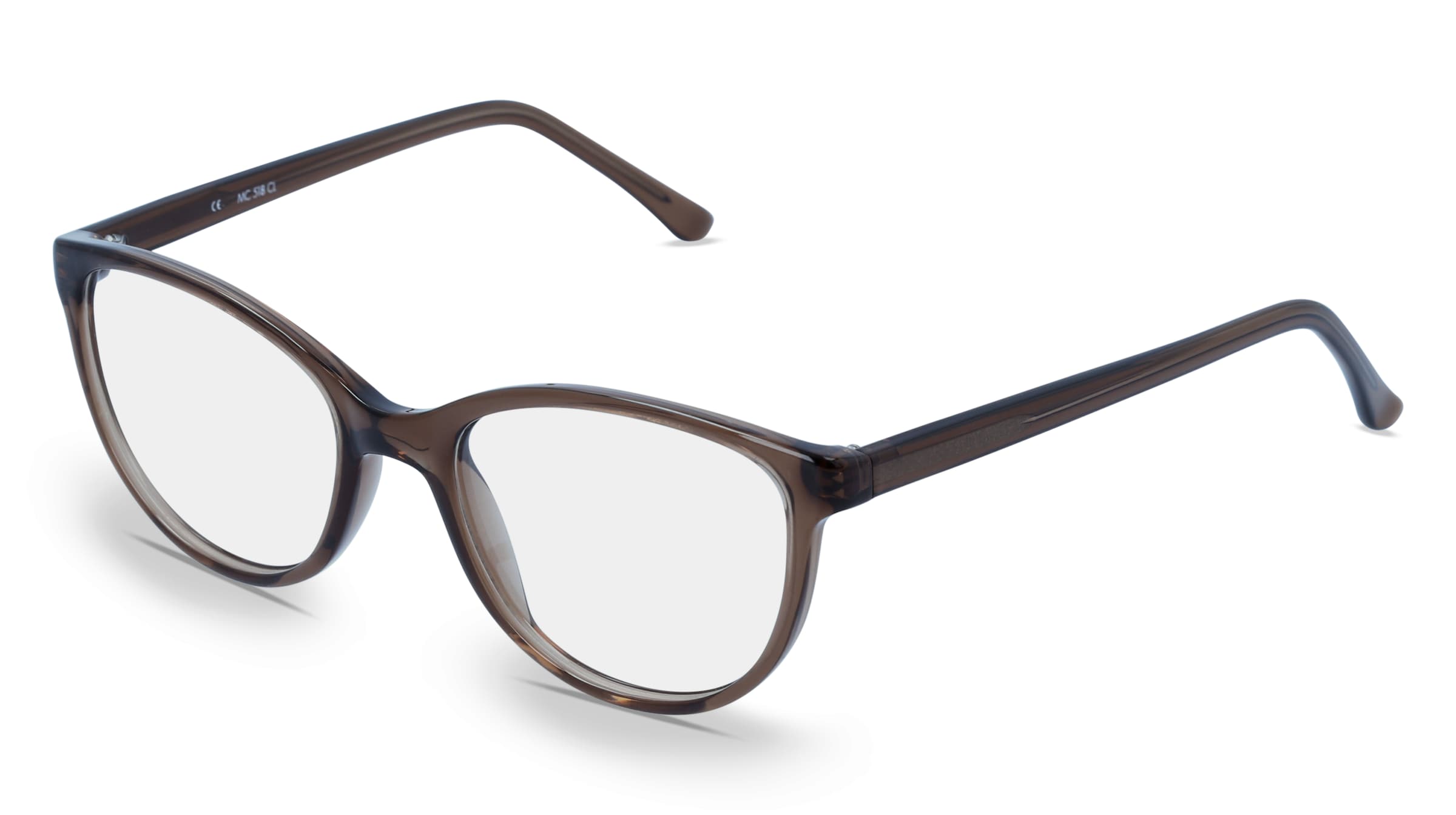 Fielmann MC 518 CL Damen-Brille inkl. Gläser Vollrand Butterfly Propionat-Gestell 50mm/18mm/140mm, braun