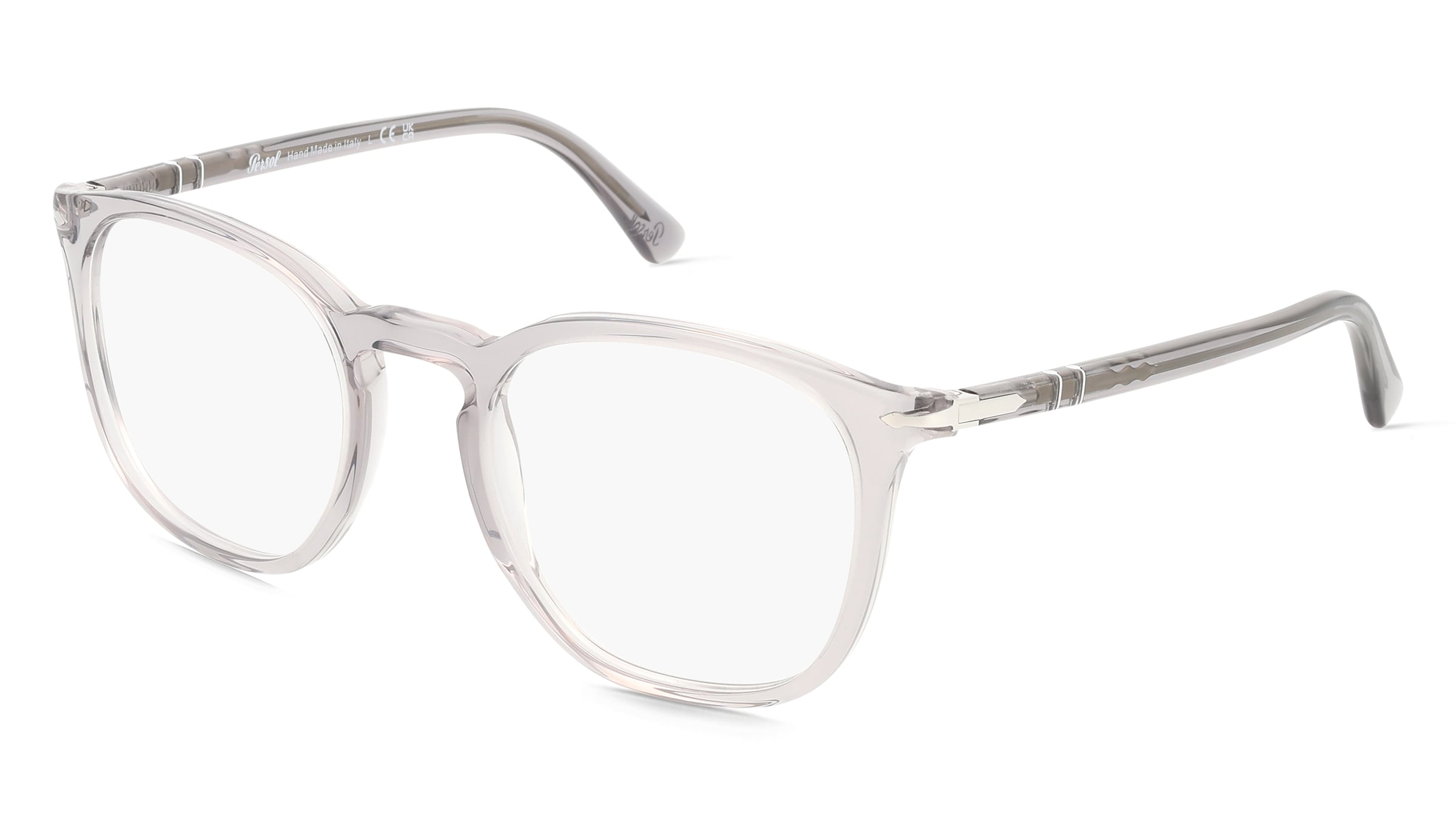 Persol PO3318V Unisex-Brille inkl. Gläser Vollrand Panto Acetat-Gestell 51mm/21mm/145mm, grau