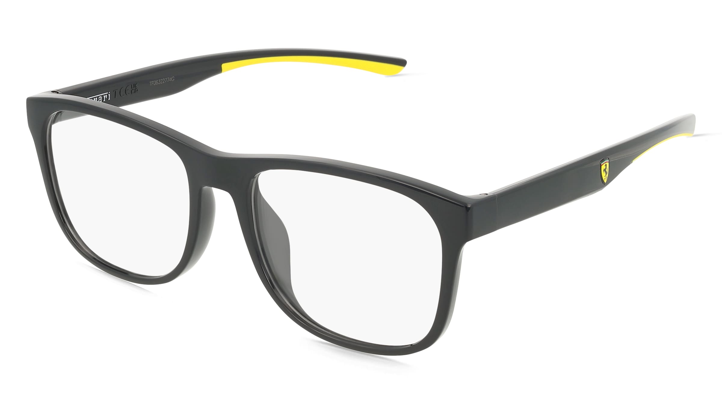 Scuderia Ferrari FZ8014D Unisex-Brille inkl. Gläser Vollrand Quadratisch Kunststoff-Gestell 56/18/145, Schwarz