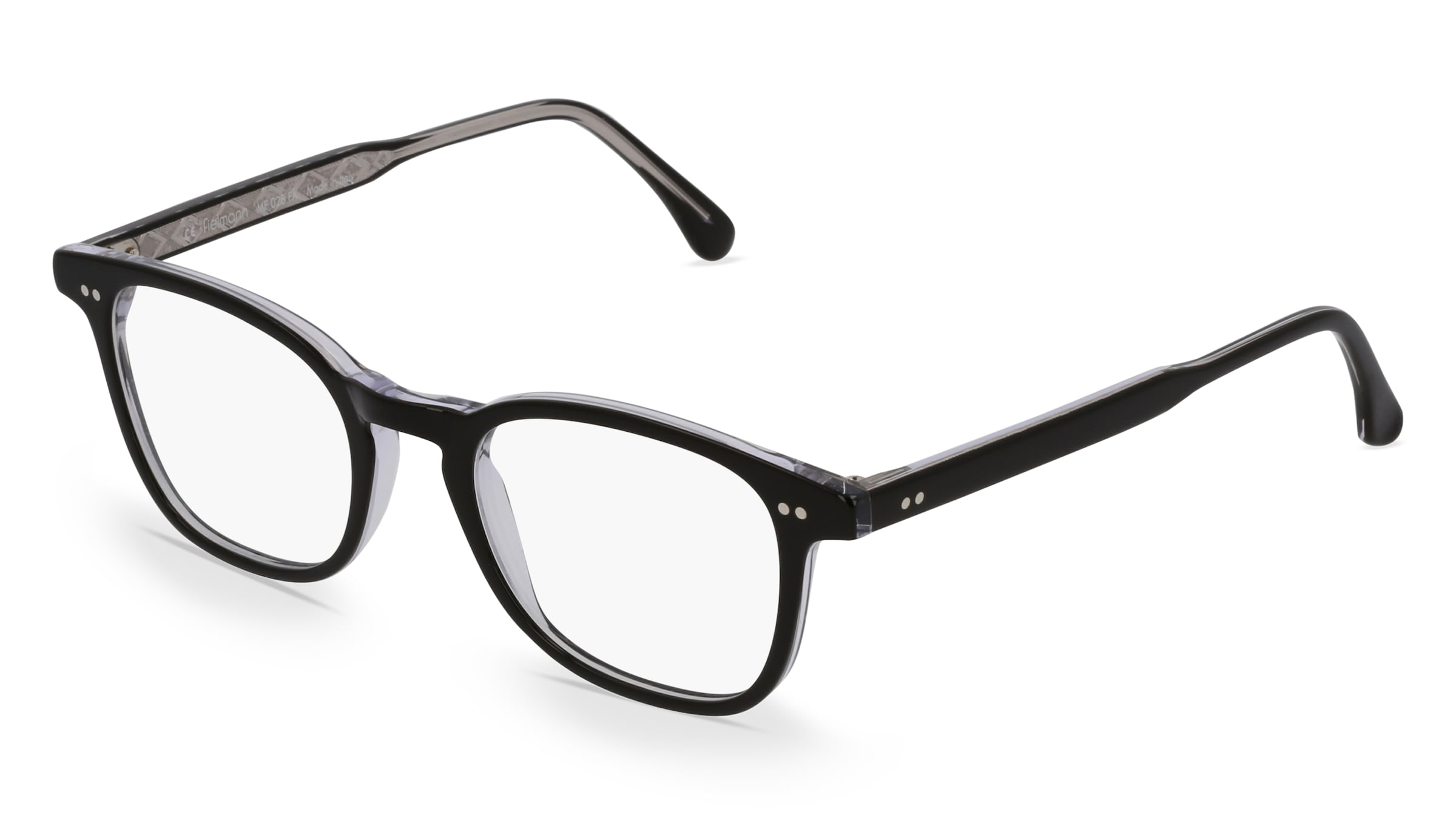 Fielmann MF 028 FA Unisex-Brille inkl. Gläser Vollrand Quadratisch Acetat-Gestell 49/20/140, Schwarz
