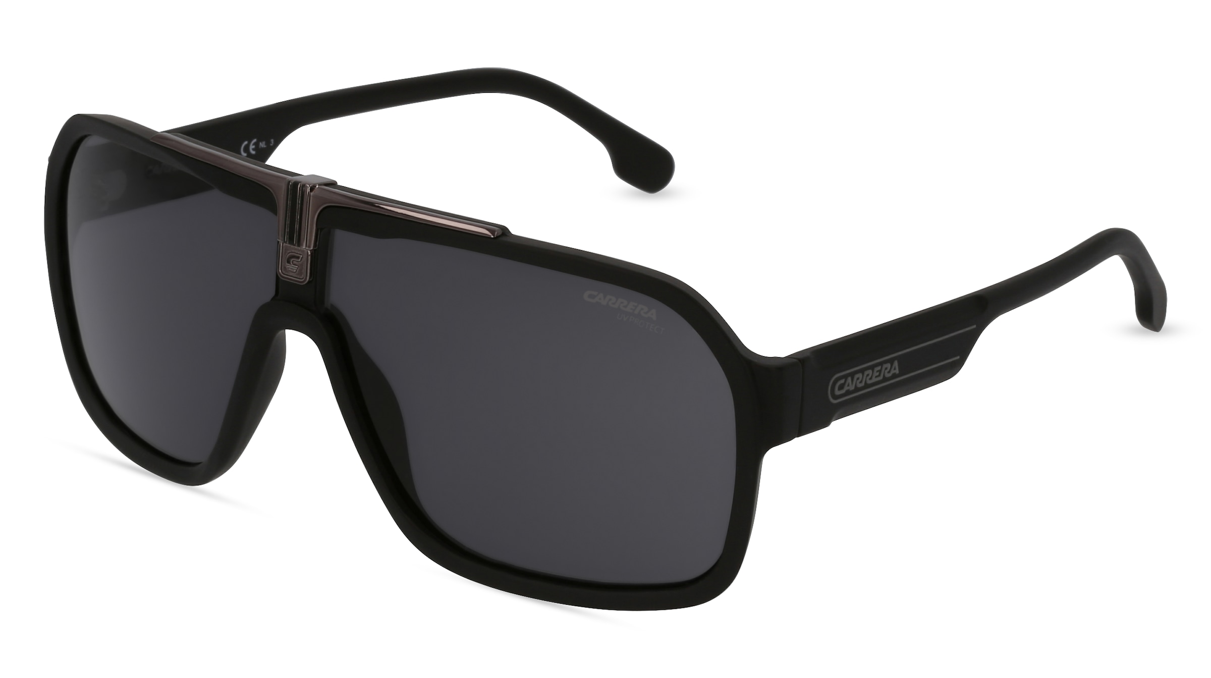 Carrera 1014/S Herren-Sonnenbrille Vollrand Monoscheibe Kunststoff-Gestell, Schwarz