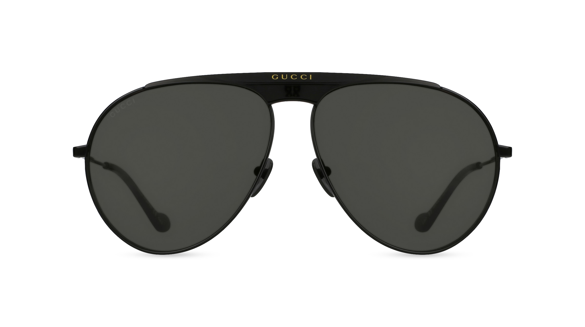 Gucci GG0908S Herren-Sonnenbrille Vollrand Pilot Metall-Gestell, schwarz