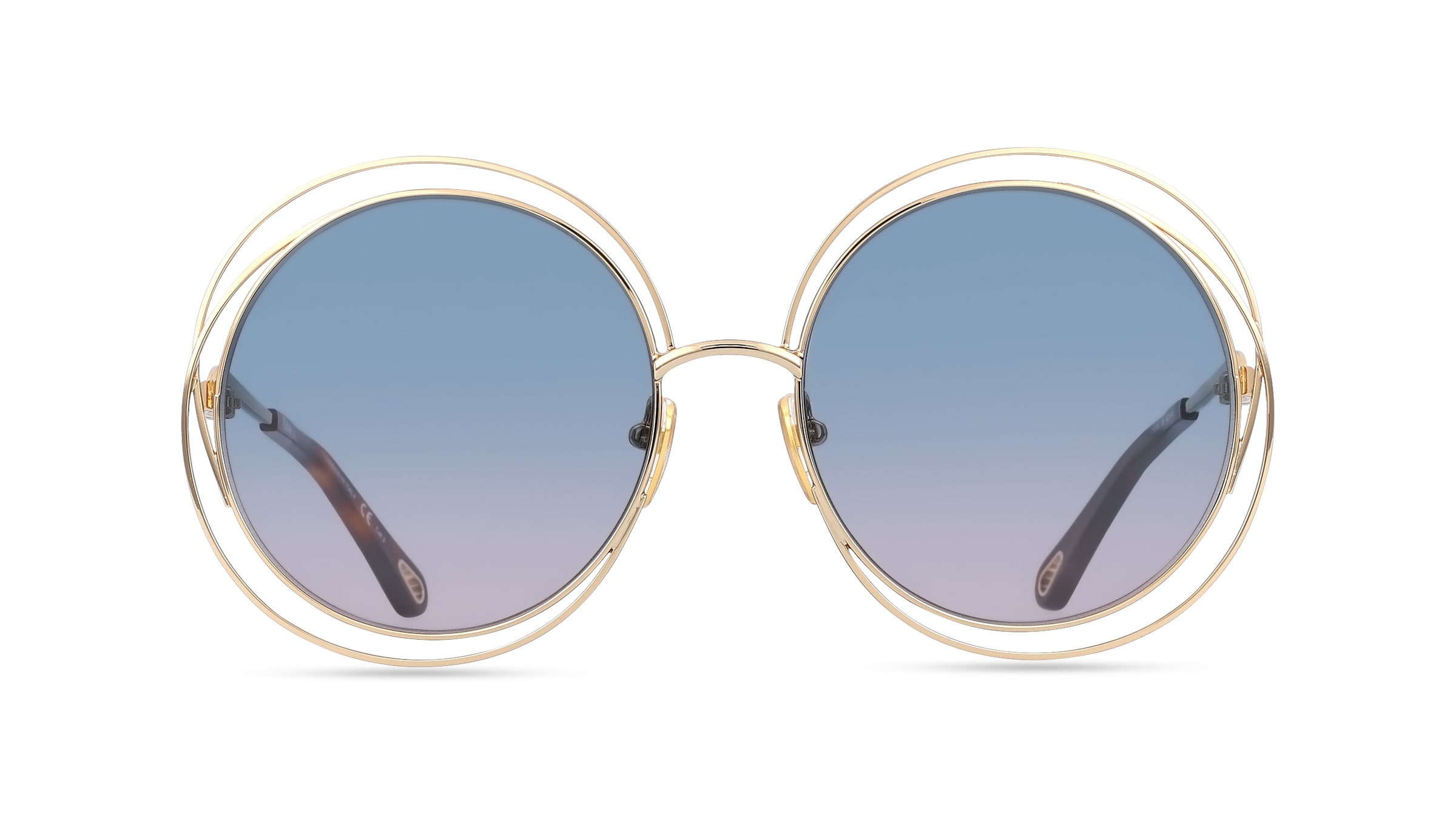 Chloé CH0045S Damen-Sonnenbrille Vollrand Rund Metall-Gestell, gold