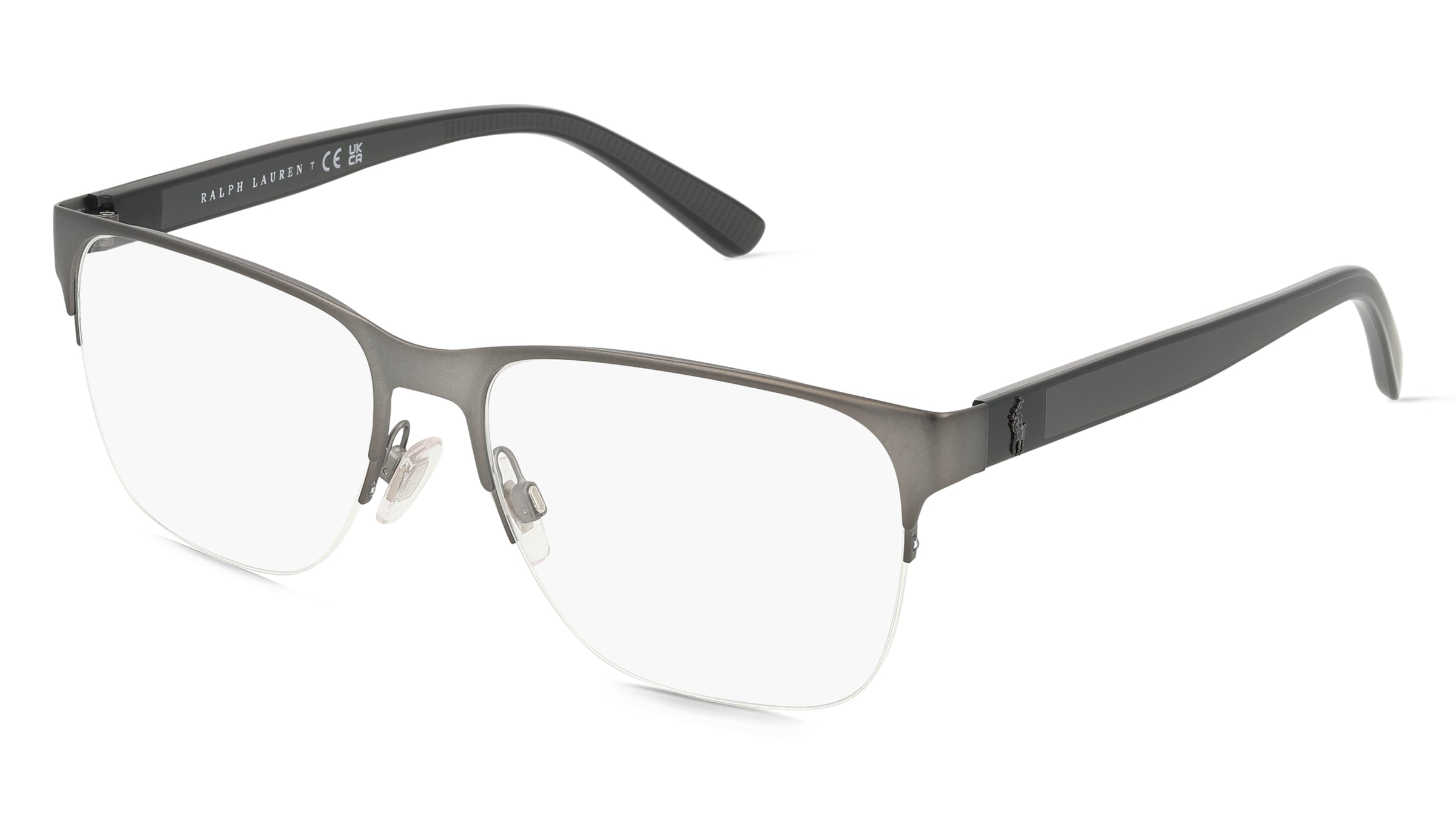 Polo Ralph Lauren 0PH1228 Herren-Brille inkl. Gläser Halbrand Quadratisch Metall-Gestell 57/17/145, Grau
