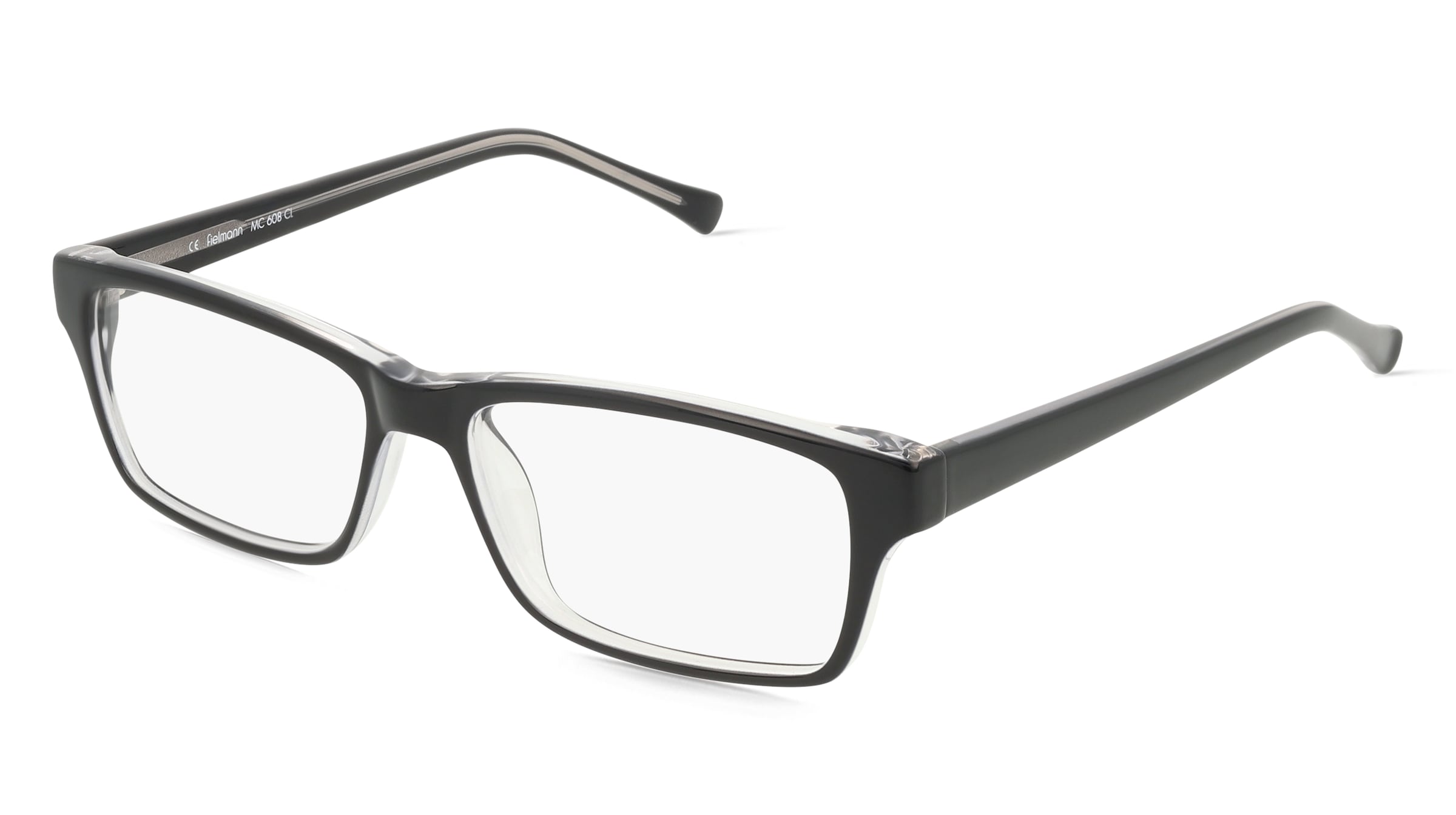 Fielmann MC 608 CL Herren-Brille inkl. Gläser Vollrand Eckig Propionat-Gestell 50mm/14mm/135mm, schwarz