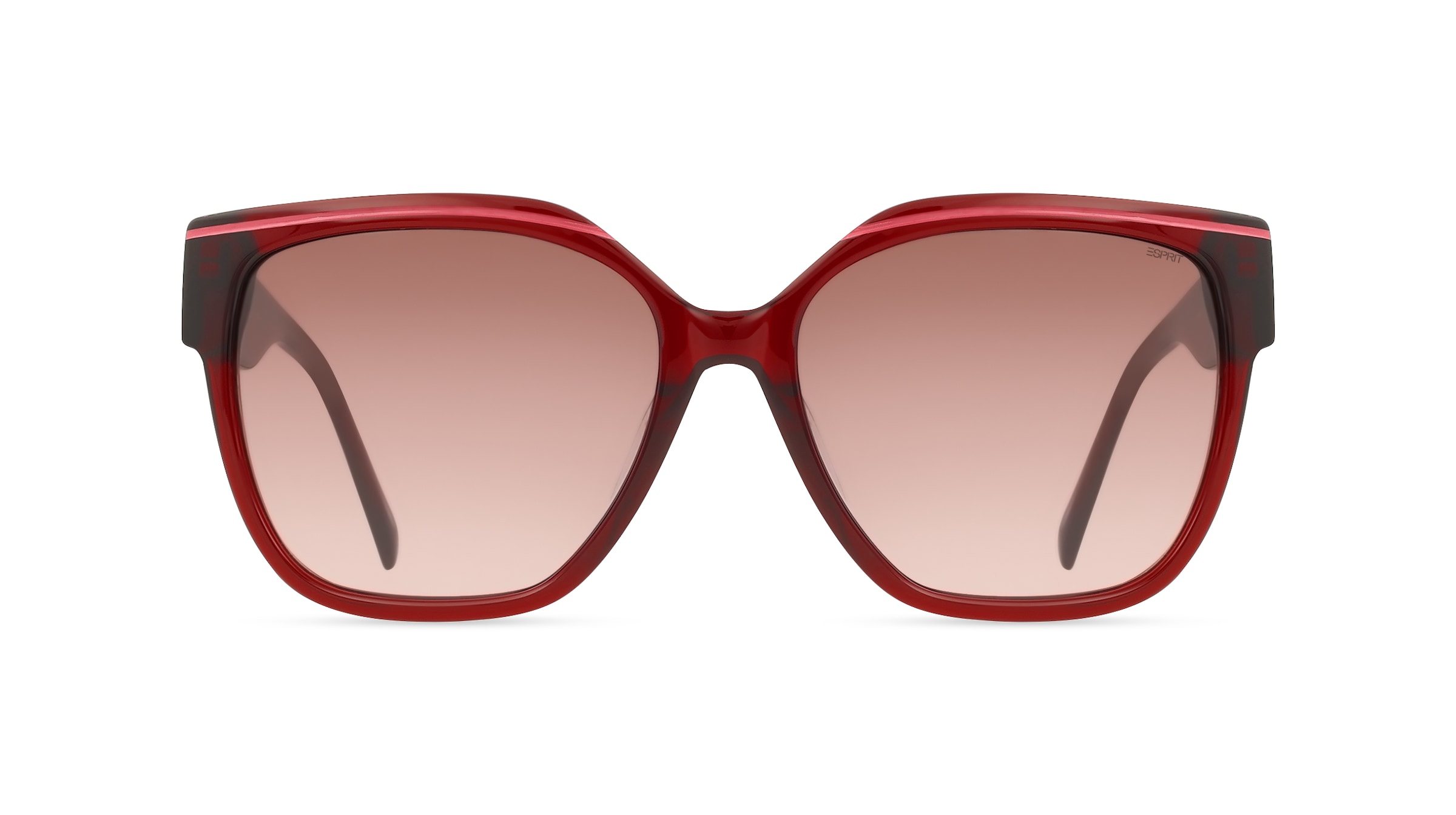 Esprit ET40124 Damen-Sonnenbrille Vollrand Quadratisch Acetat-Gestell, rot