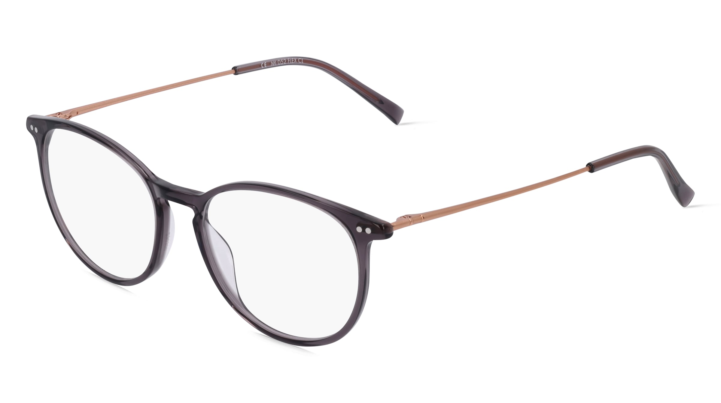 Fielmann MI 052 FLEX CL Unisex-Brille inkl. Gläser Vollrand Panto Acetat-Gestell 51/17/145, Grau