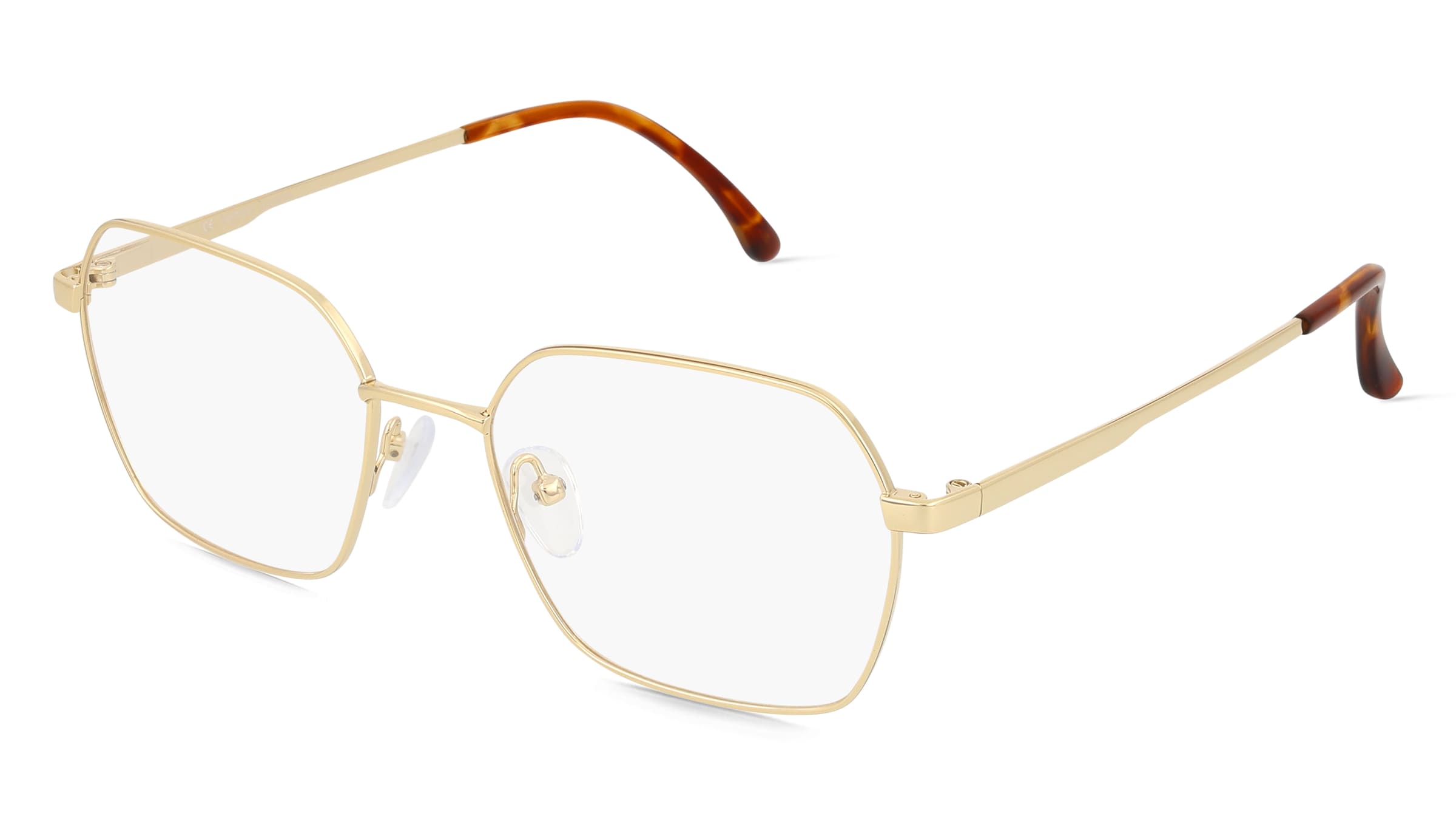 Fielmann BD 562 FA Damen-Brille inkl. Gläser Vollrand Achteckig Edelstahl-Gestell 52mm/18mm/140mm, gold