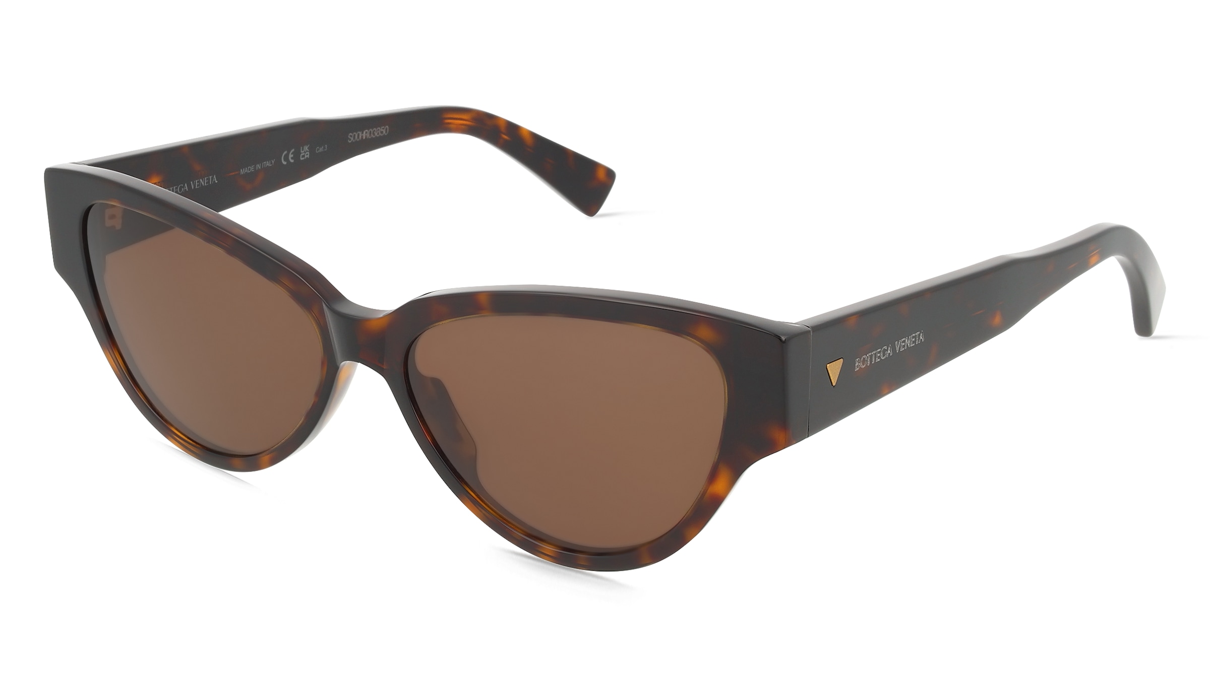 Bottega Veneta BV1319S Damen-Sonnenbrille Vollrand Cat Eye Acetat-Gestell, Havanna