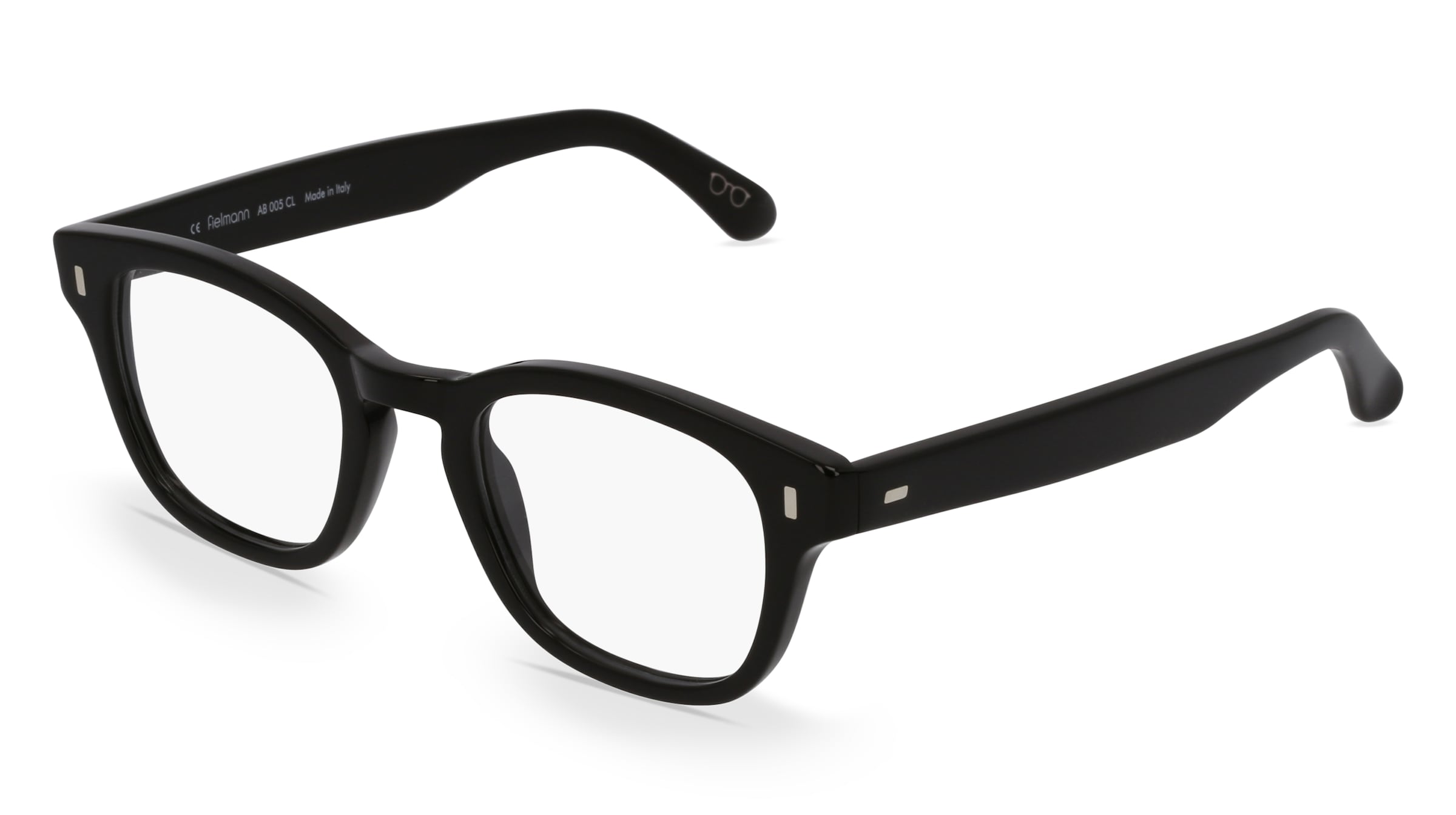 Fielmann AB 005 CL Unisex-Brille inkl. Gläser Vollrand Quadratisch Acetat-Gestell 49/22/150, Schwarz