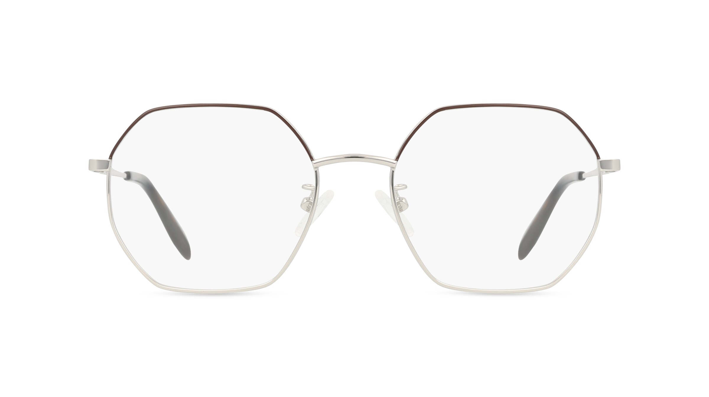 Alexander McQueen AM0338O Unisex-Brille inkl. Gläser Vollrand Achteckig Metall-Gestell 54mm/19mm/145mm, grau