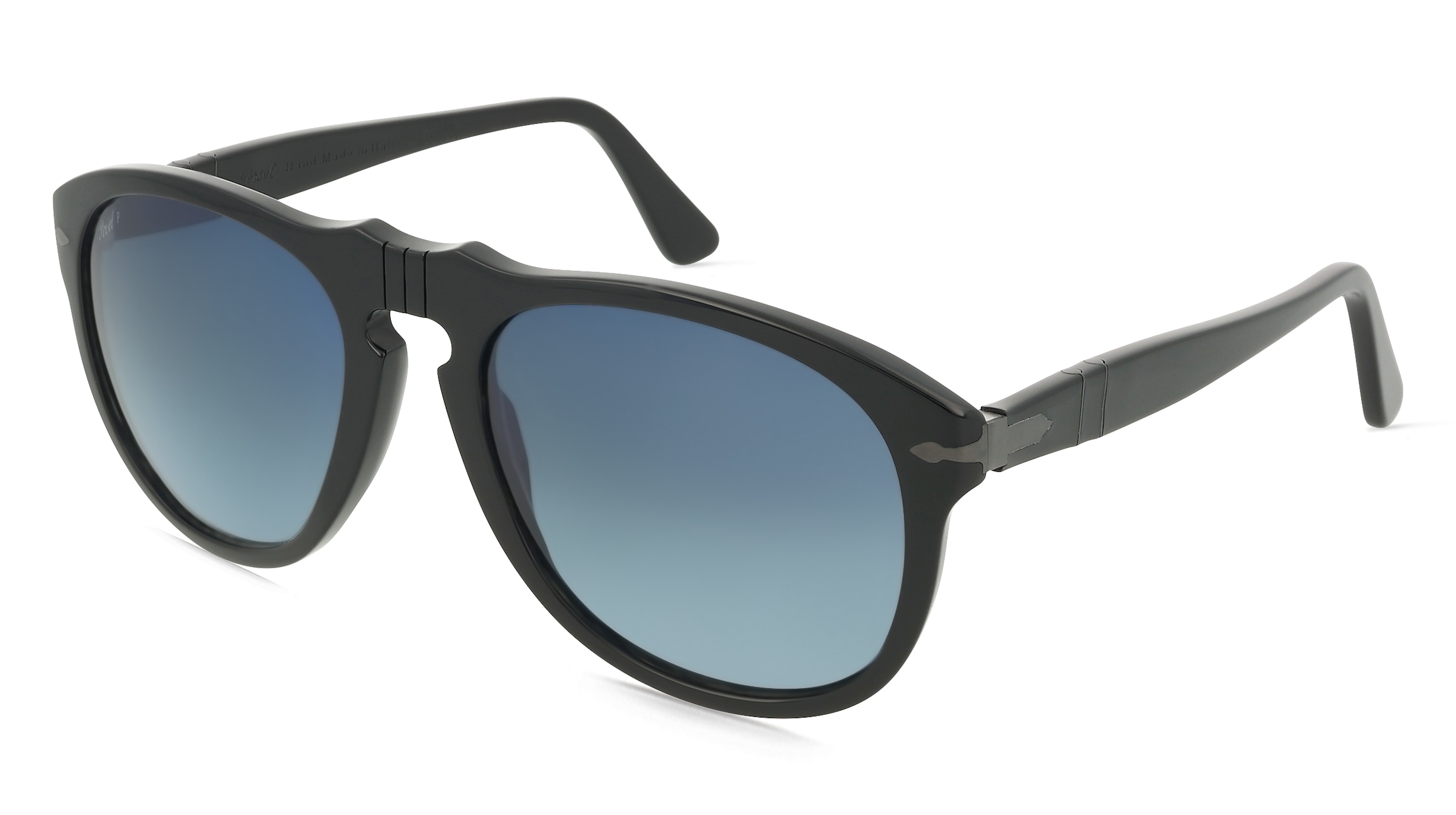 Persol 0PO0649NE Unisex-Sonnenbrille Vollrand Pilot Acetat-Gestell, Schwarz