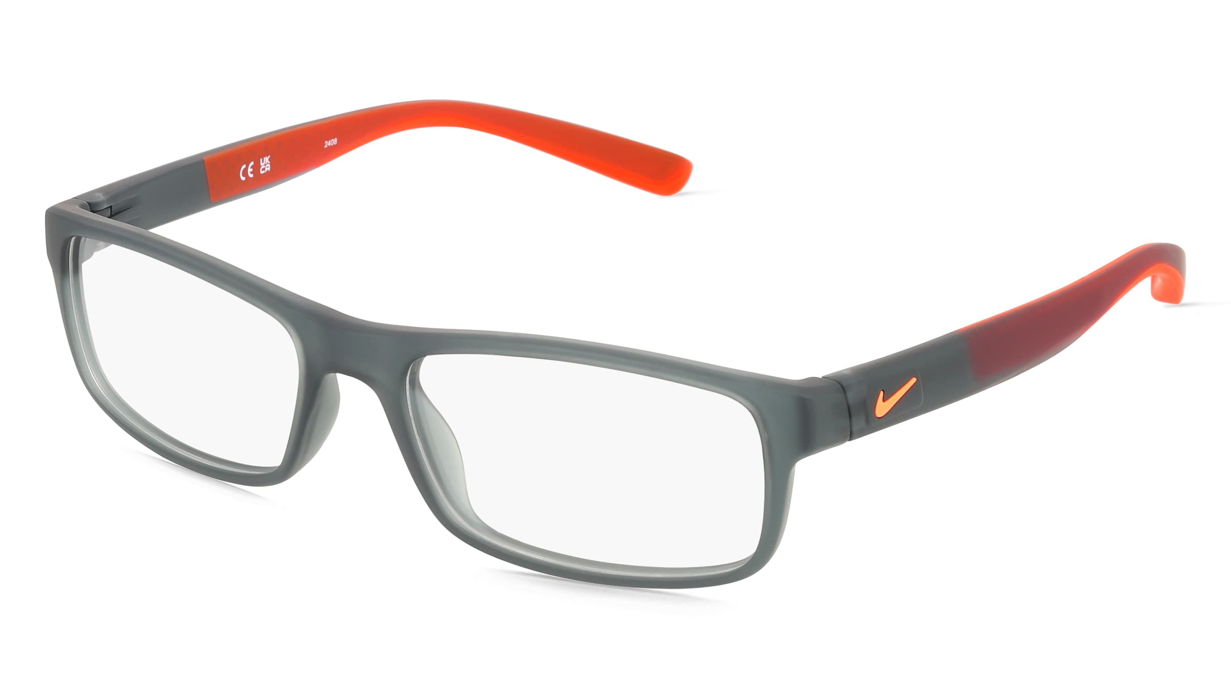 Nike 7090 Unisex-Brille inkl. Gläser Vollrand Quadratisch Kunststoff-Gestell 53/17/140, Grau