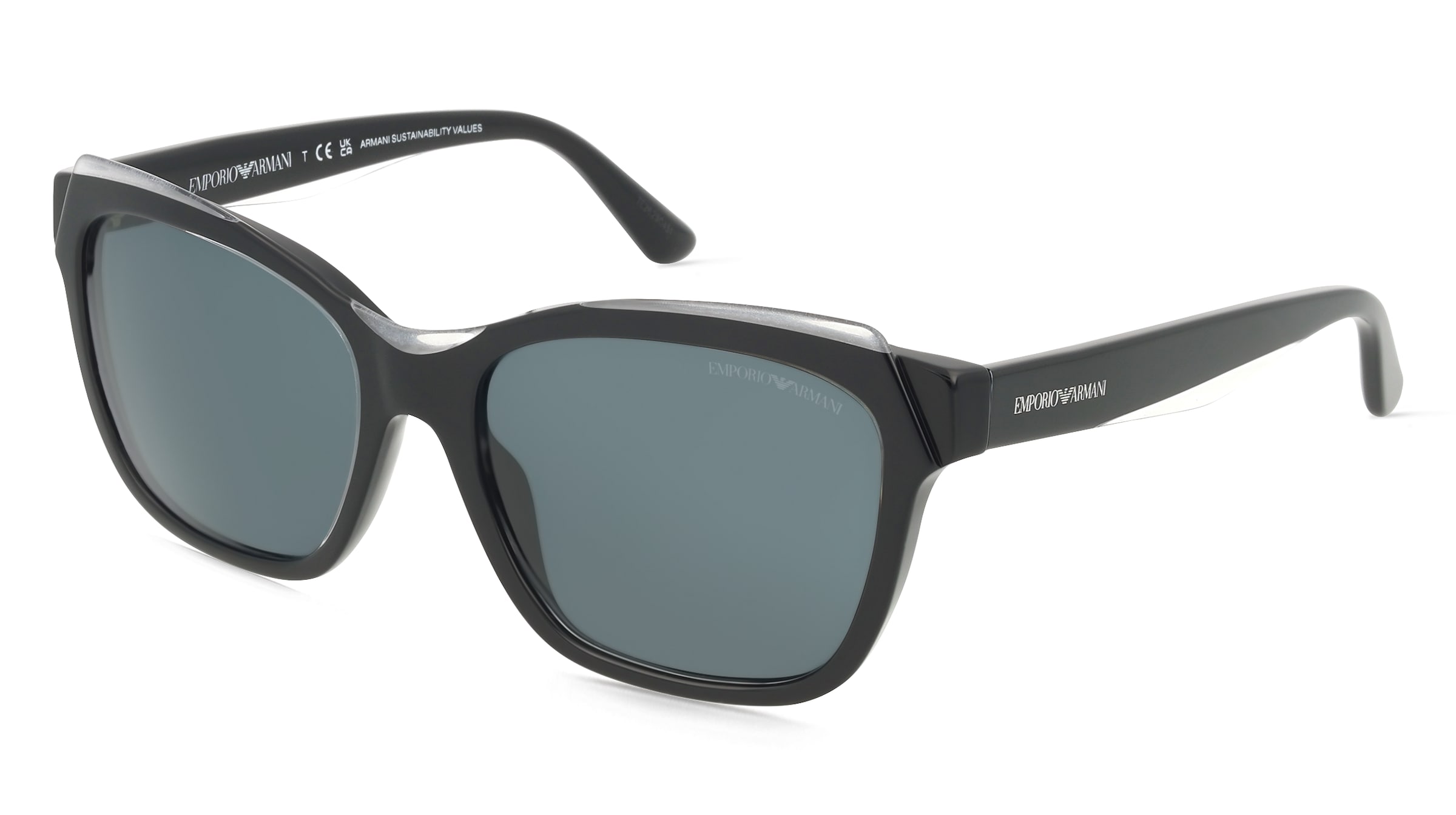 Emporio Armani EA4209 Damen-Sonnenbrille Vollrand Quadratisch Acetat-Gestell, Schwarz