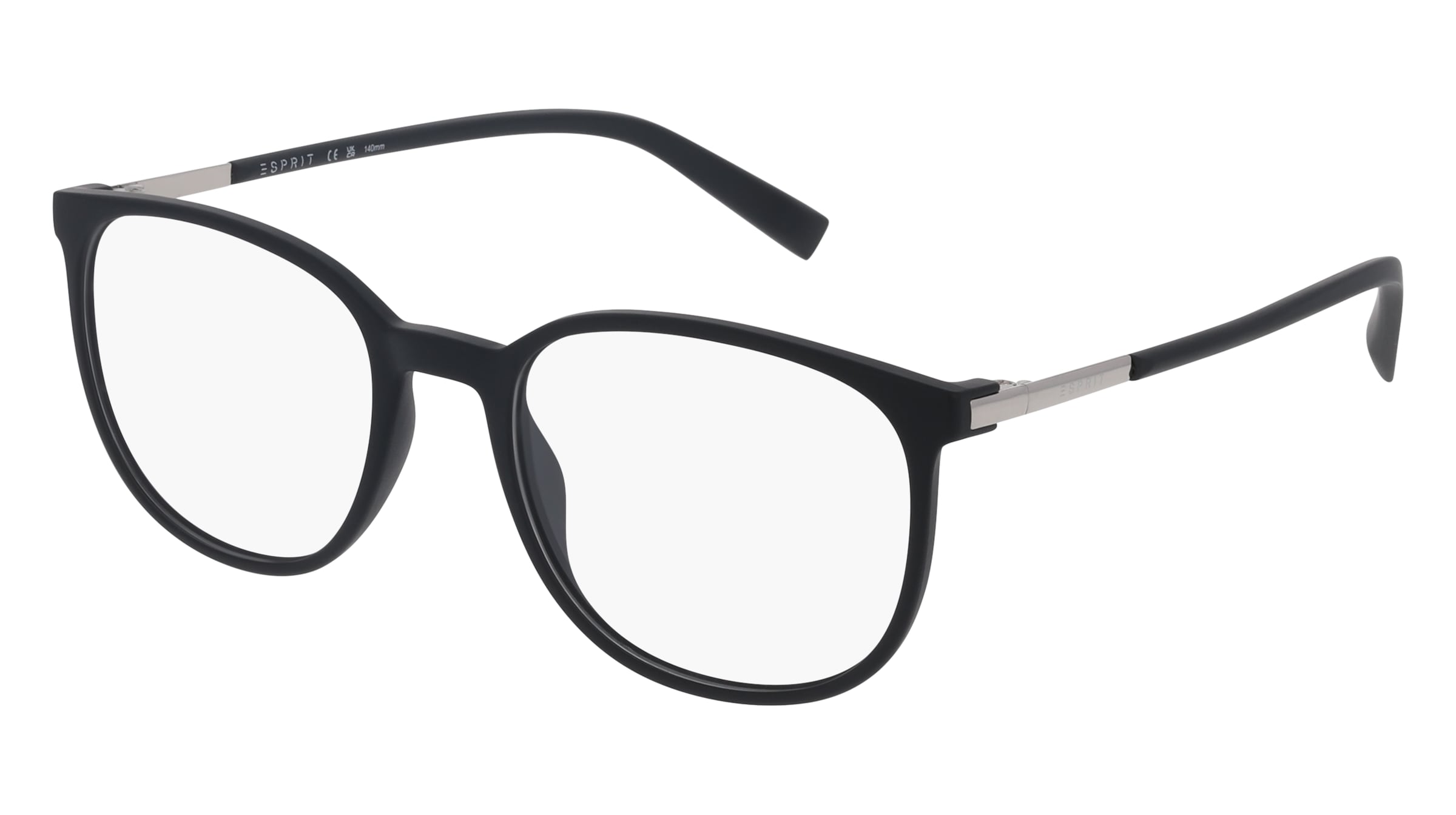 Esprit 33517 Damen-Brille inkl. Gläser Vollrand Rund Kunststoff-Gestell 51/19/140, Schwarz