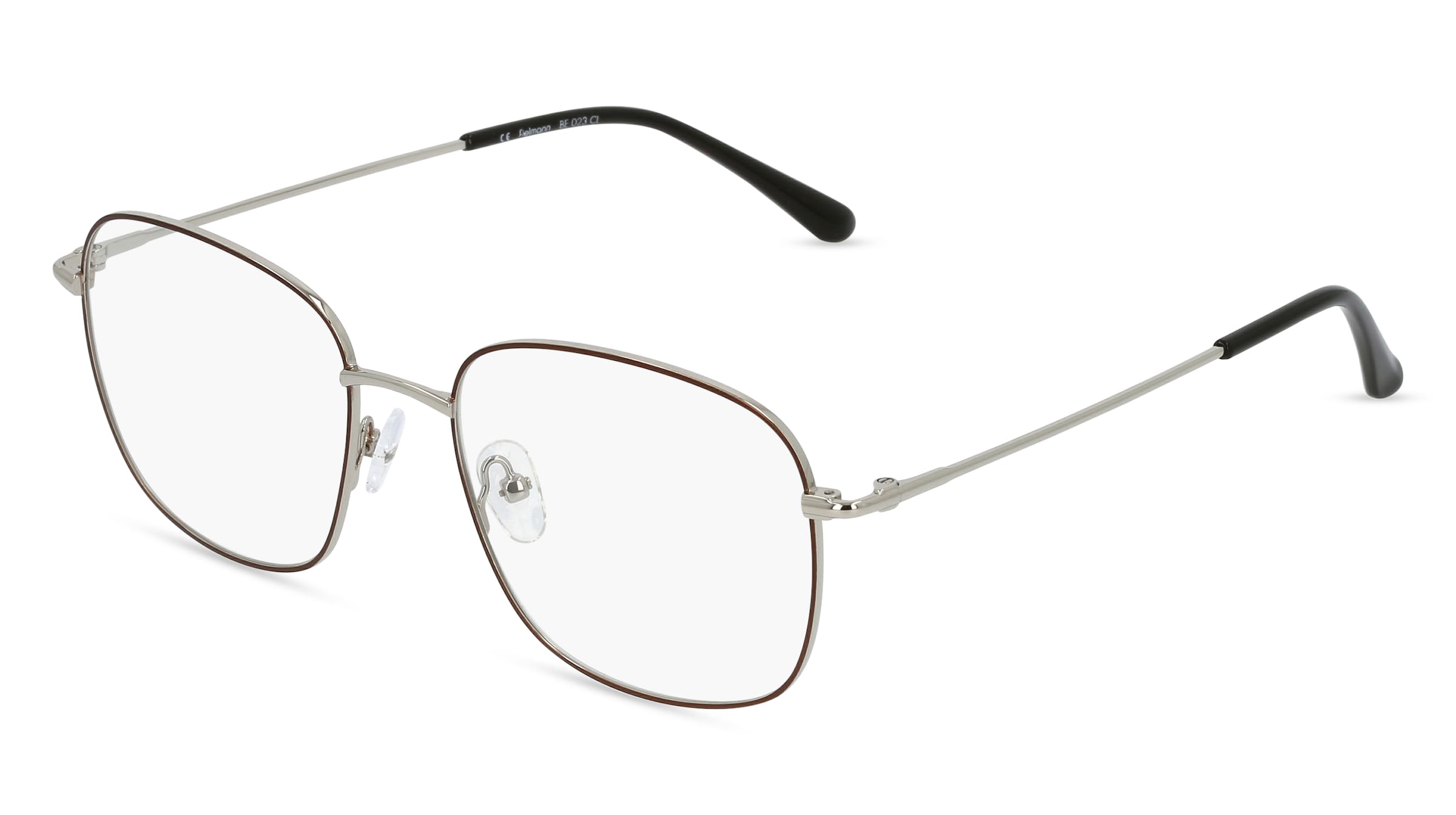 Fielmann BE 023 CL Damen-Brille inkl. Gläser Vollrand Quadratisch Edelstahl-Gestell 55/18/145, Braun