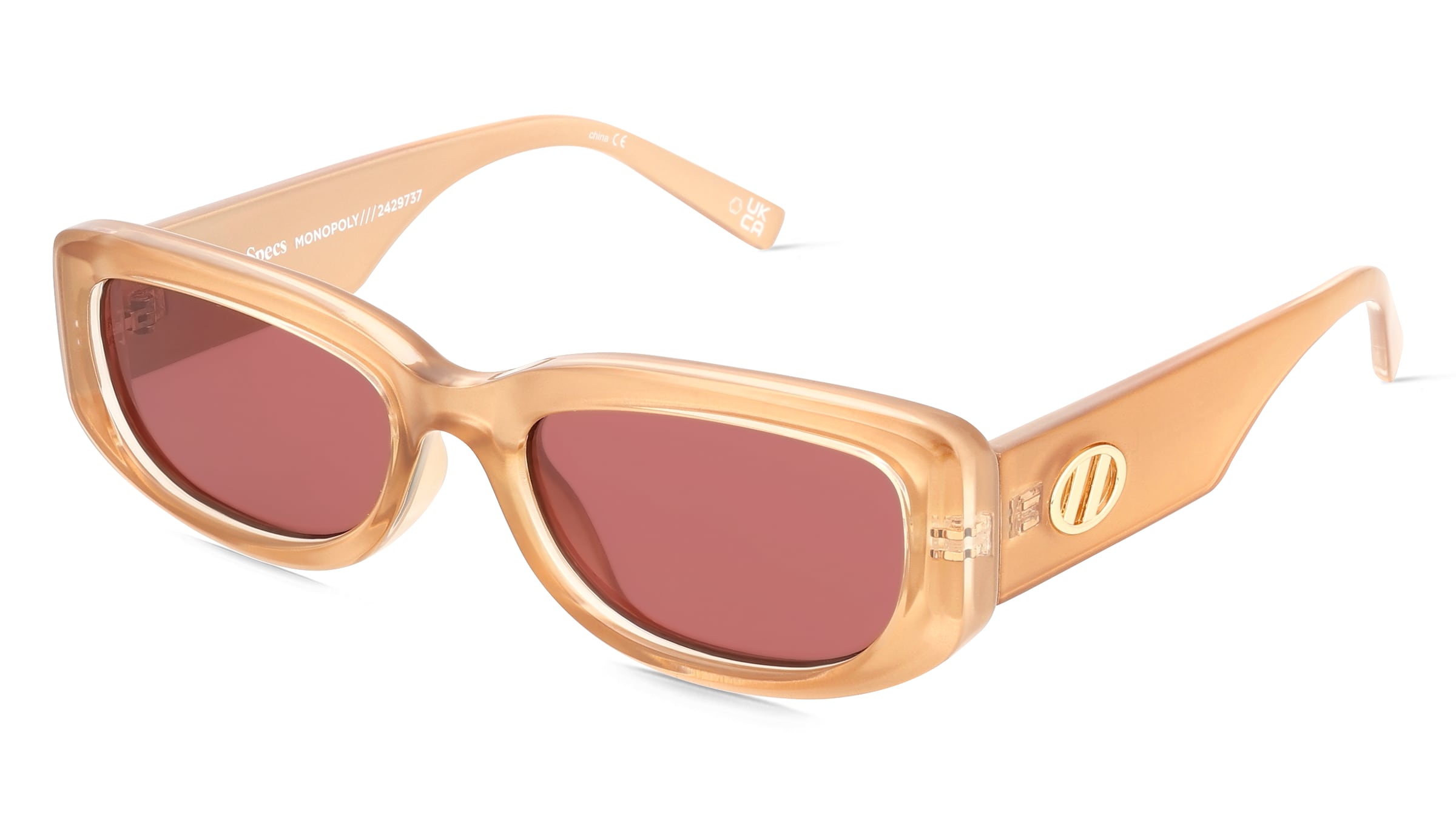 Le Specs MONOPOLY Unisex-Sonnenbrille Vollrand Quadratisch Acryl-Gestell, Pink