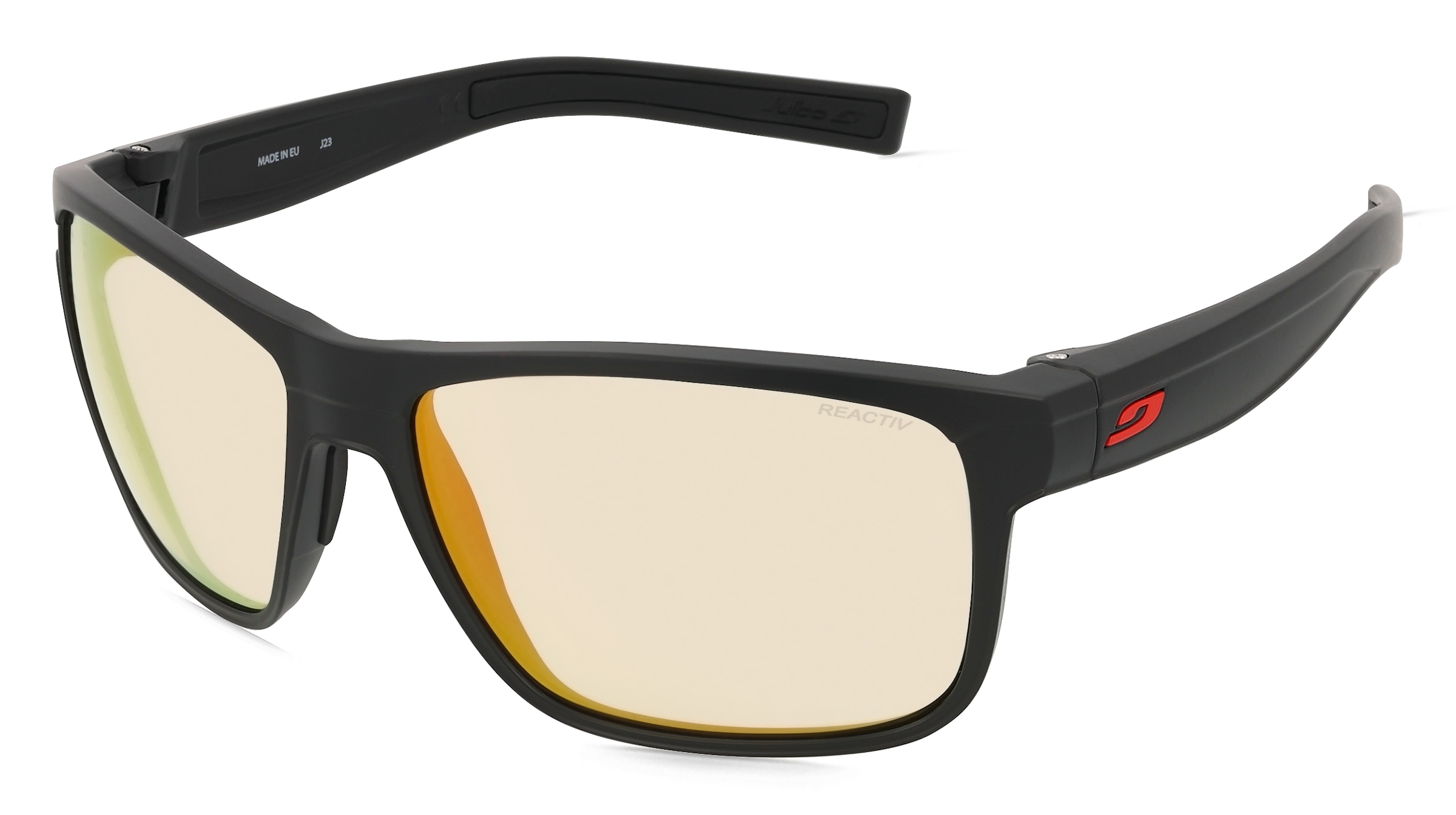Julbo J4993314 RENEGADE Unisex-Sonnenbrille Vollrand Eckig Kunststoff-Gestell, Schwarz