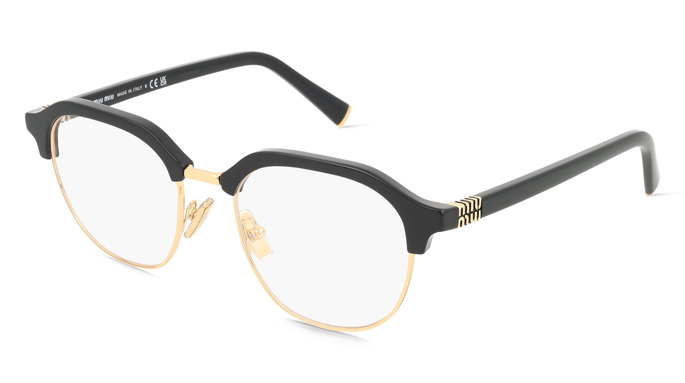 Miu Miu MU10XV Damen-Brille inkl. Gläser Vollrand Panto Acetat-Gestell 50/18/140, Schwarz