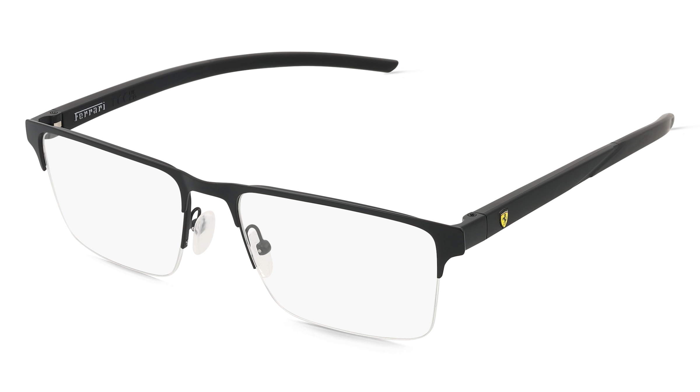 Scuderia Ferrari 0FZ7001 Herren-Brille inkl. Gläser Halbrand Quadratisch Metall-Gestell 55/18/145, Schwarz