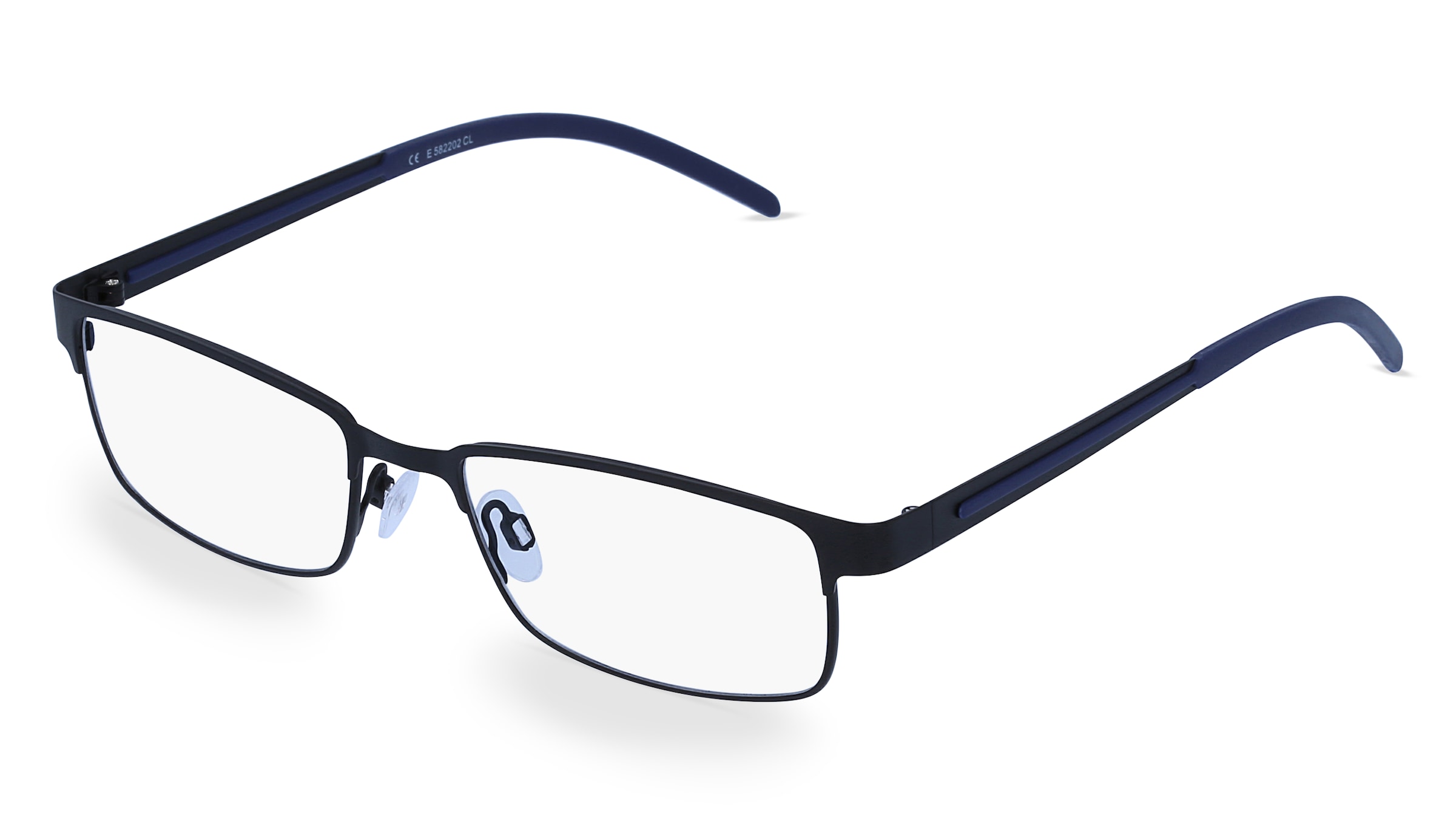 Fielmann E 582202 Herren-Brille inkl. Gläser Vollrand Quadratisch Edelstahl-Gestell 52/17/135, Schwarz