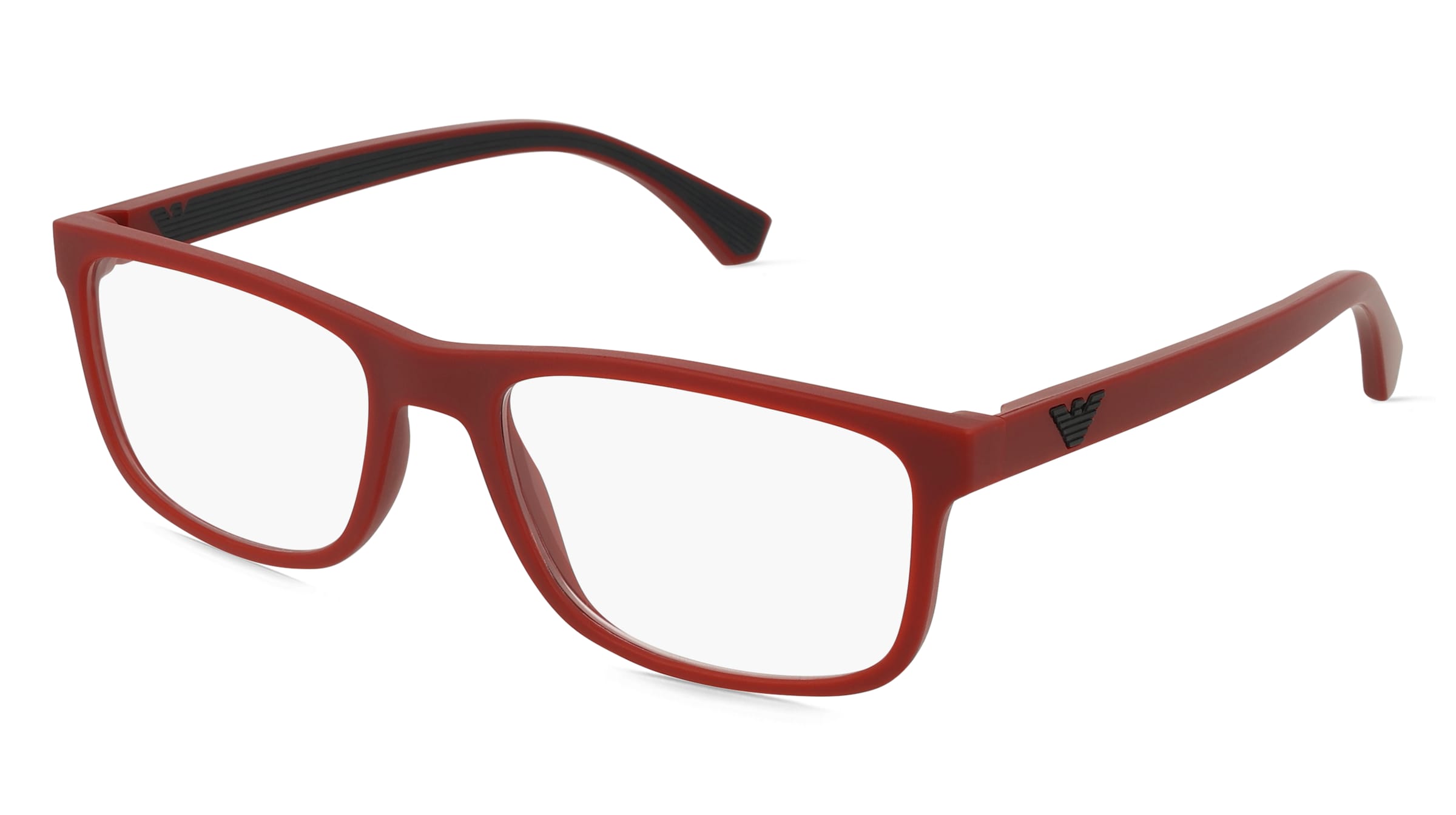 Emporio Armani EA3147 Herren-Brille inkl. Gläser Vollrand Eckig Kunststoff-Gestell 55/18/142, Rot