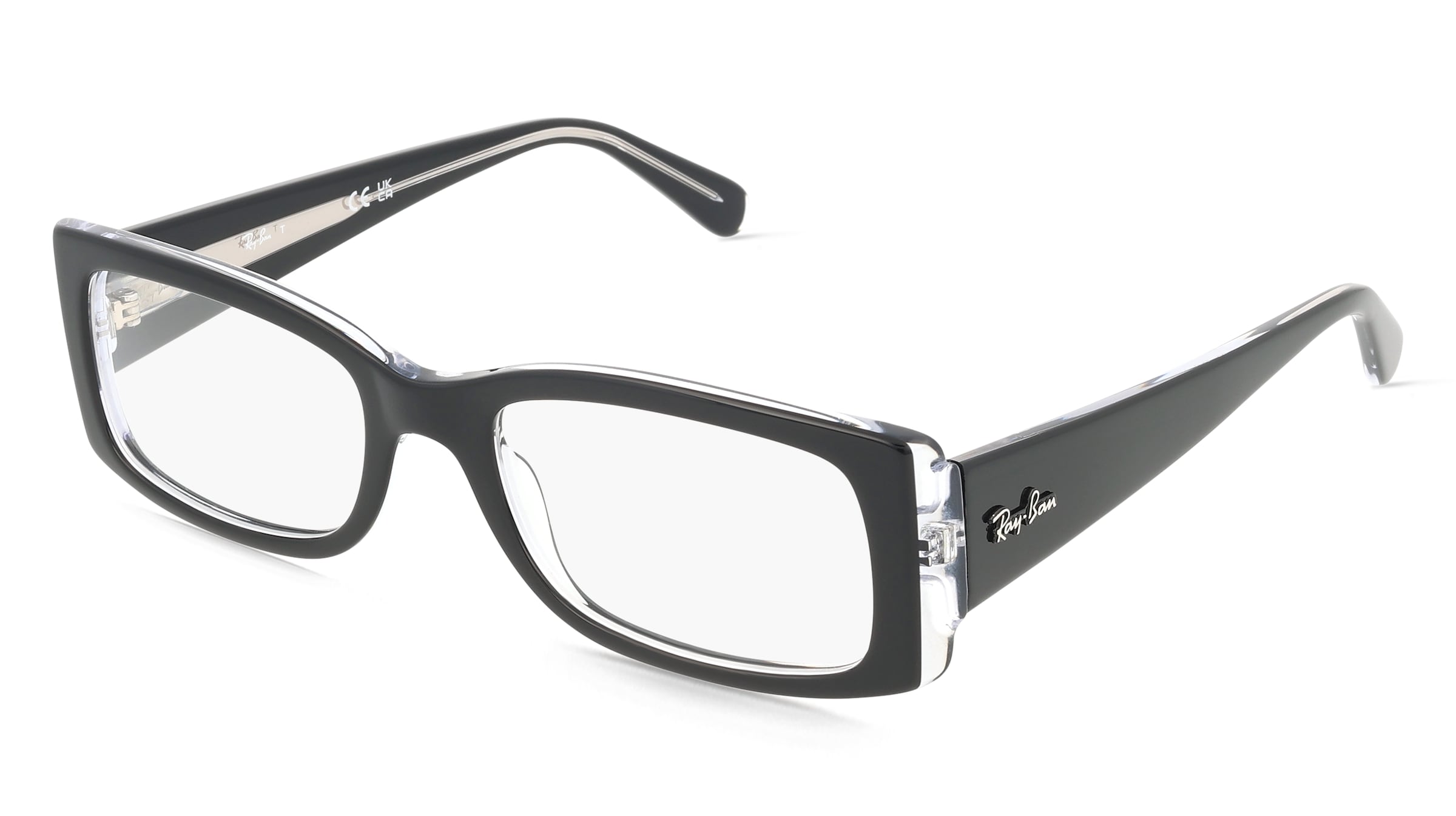 Ray-Ban RX5434 Damen-Brille inkl. Gläser Vollrand Quadratisch Acetat-Gestell 52/19/140, Schwarz