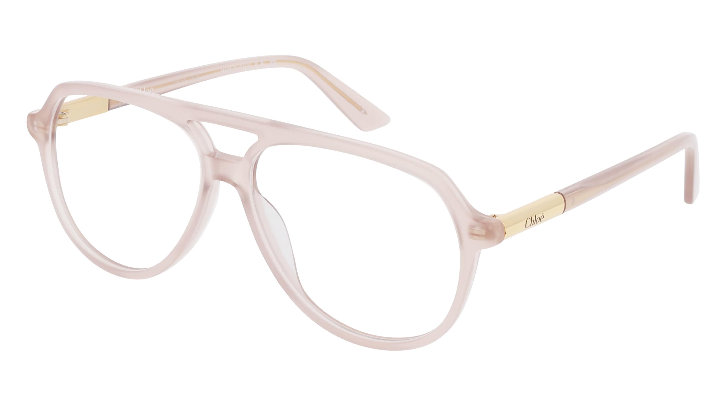 Chloé CH0366O Damen-Brille inkl. Gläser Vollrand Pilot Acetat-Gestell 57/13/140, Beige
